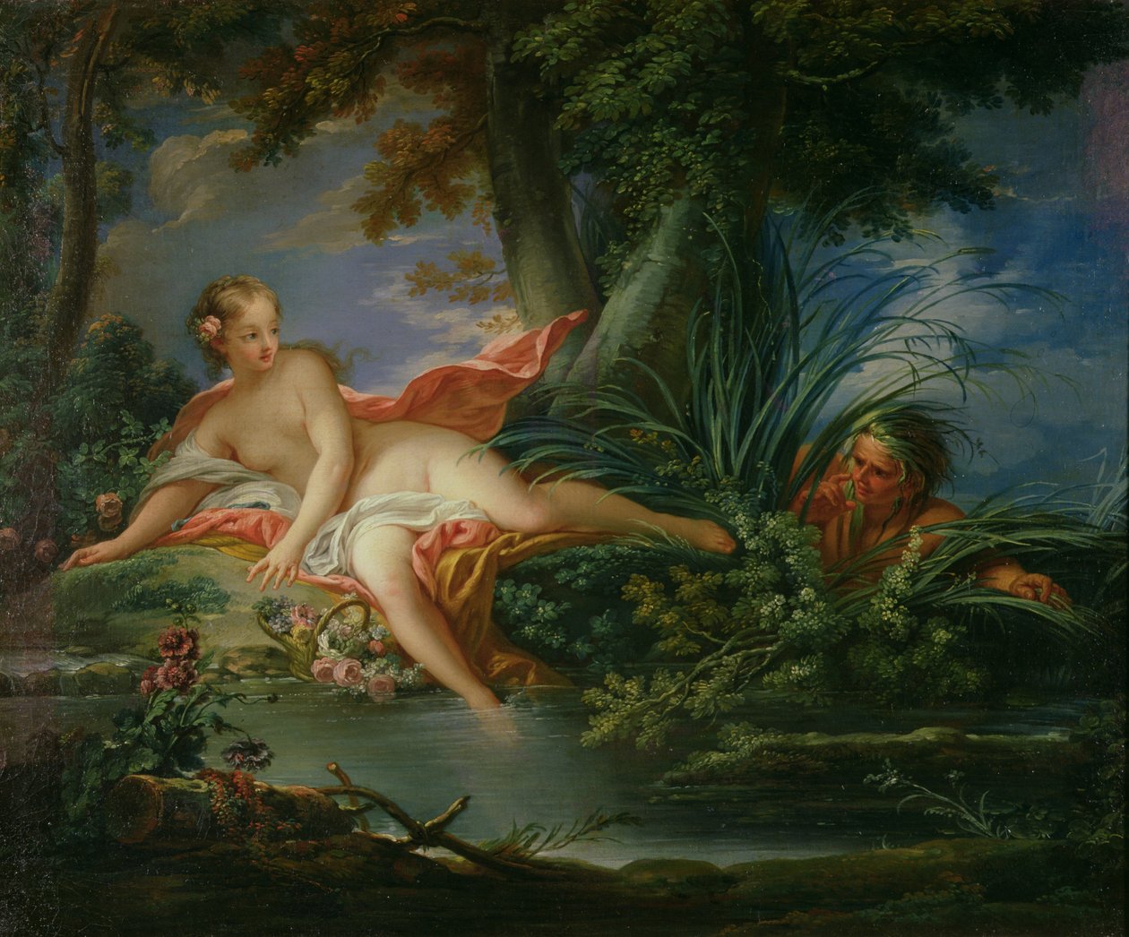 Kąpiący się zaskoczony autorstwa François Boucher