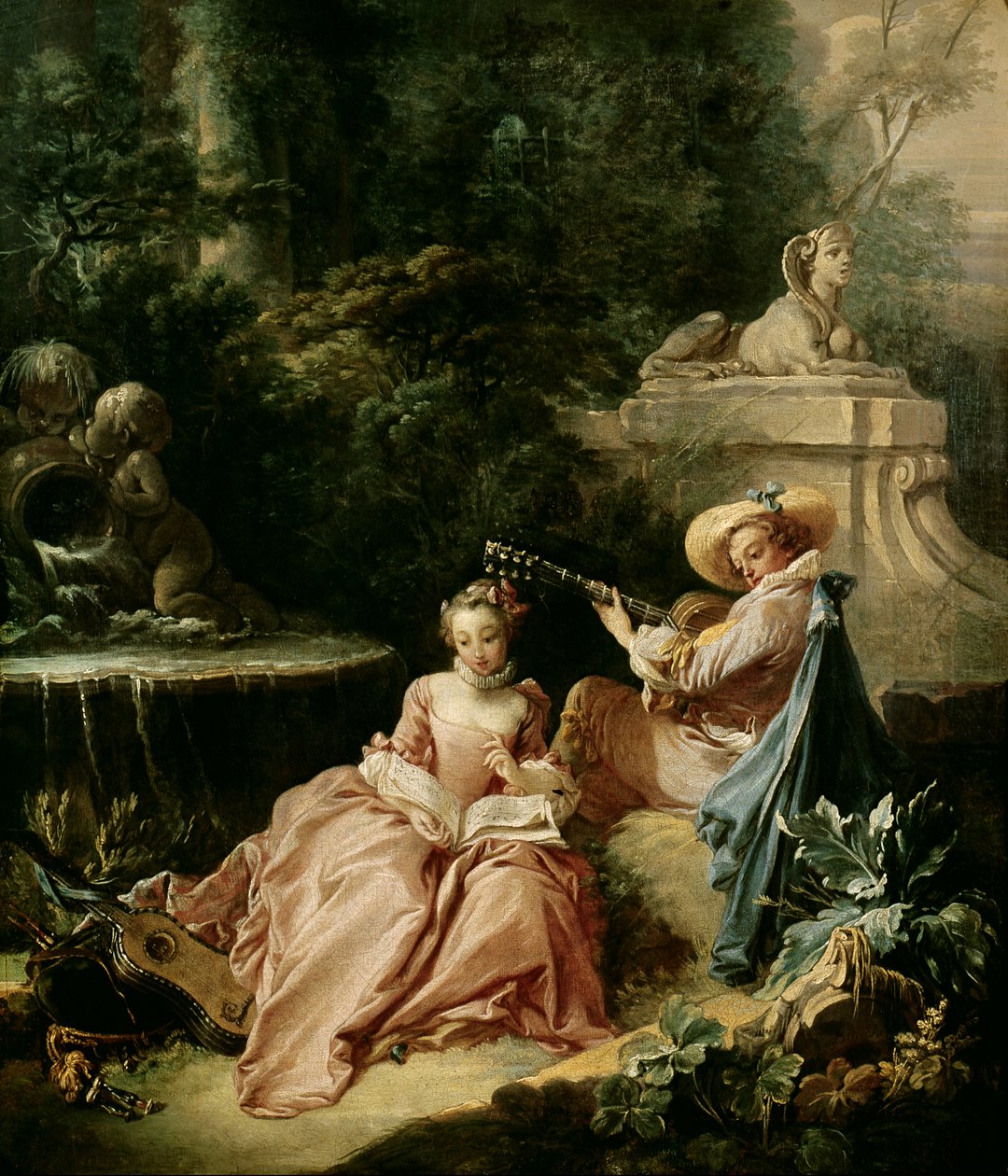 Lekcja muzyki, 1749 autorstwa François Boucher