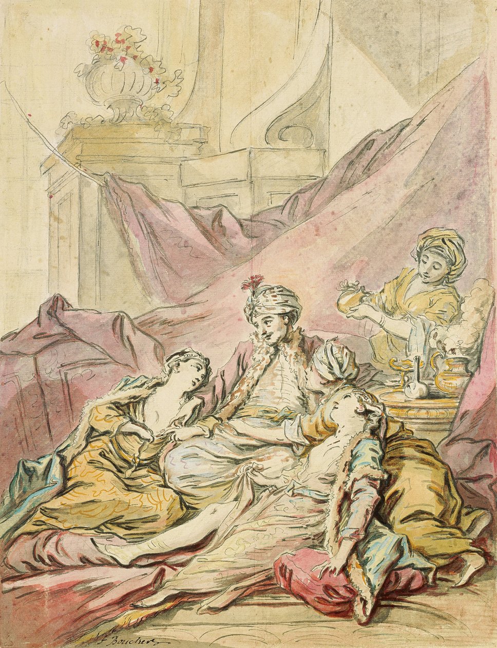 Pasza w swoim haremie, c. 1735-1739 autorstwa François Boucher