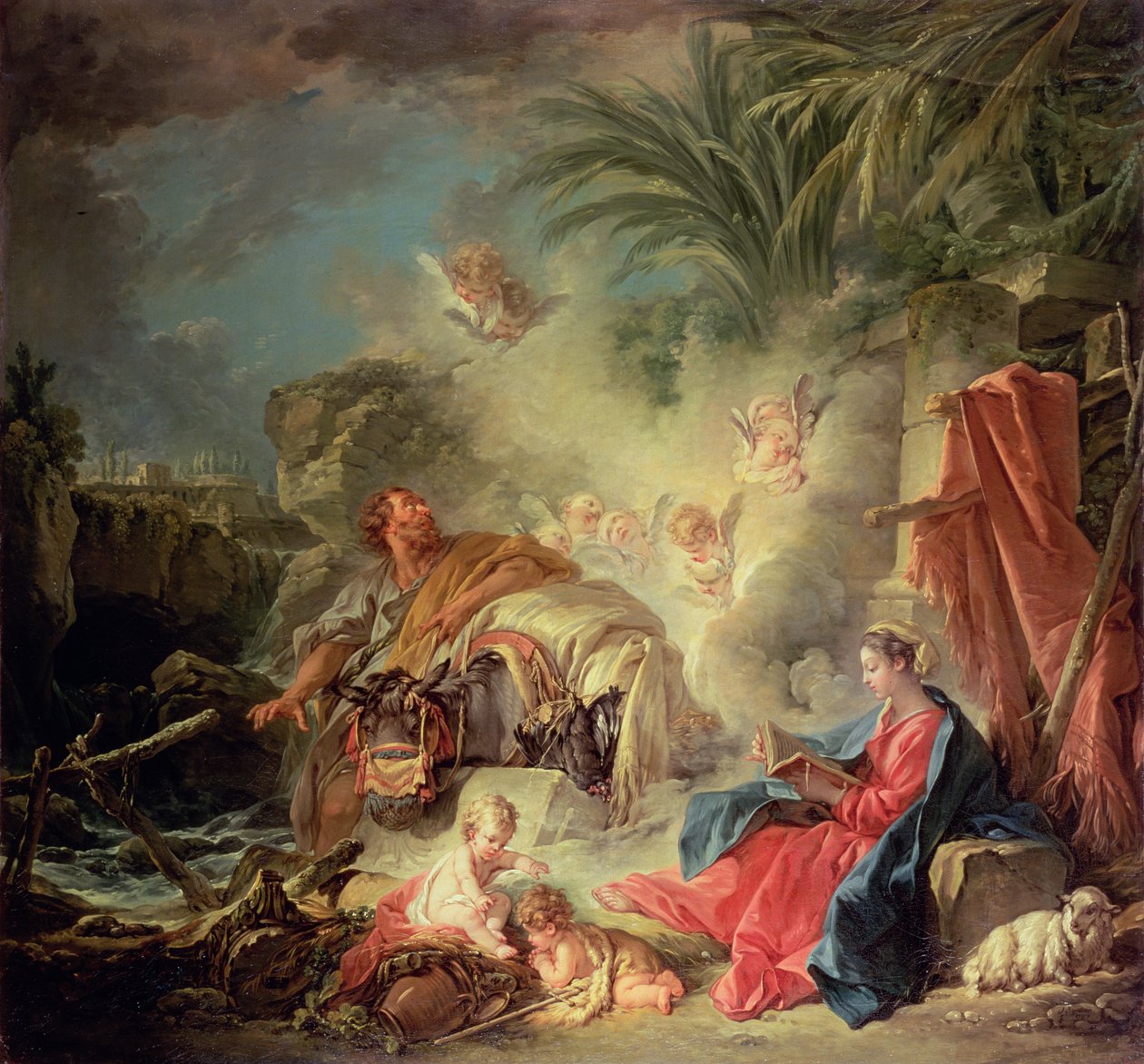 Reszta w ucieczce do Egiptu autorstwa François Boucher