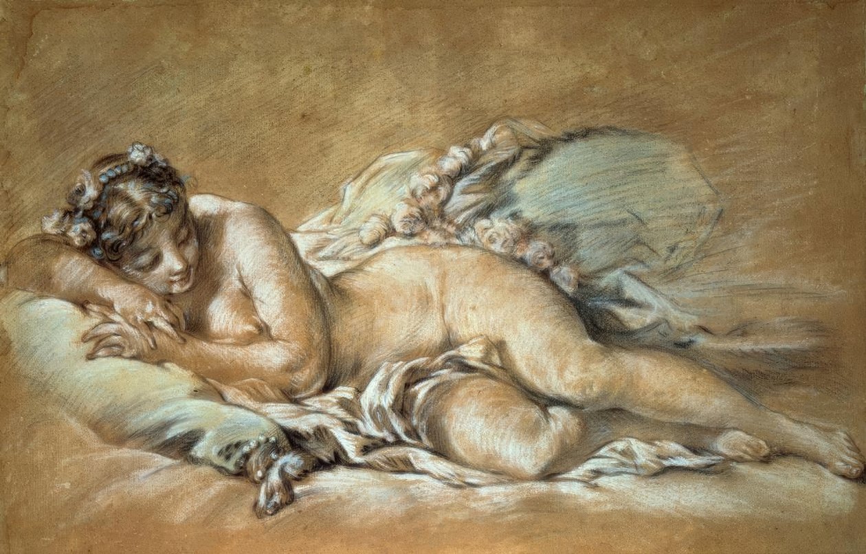Młoda kobieta śpi autorstwa François Boucher