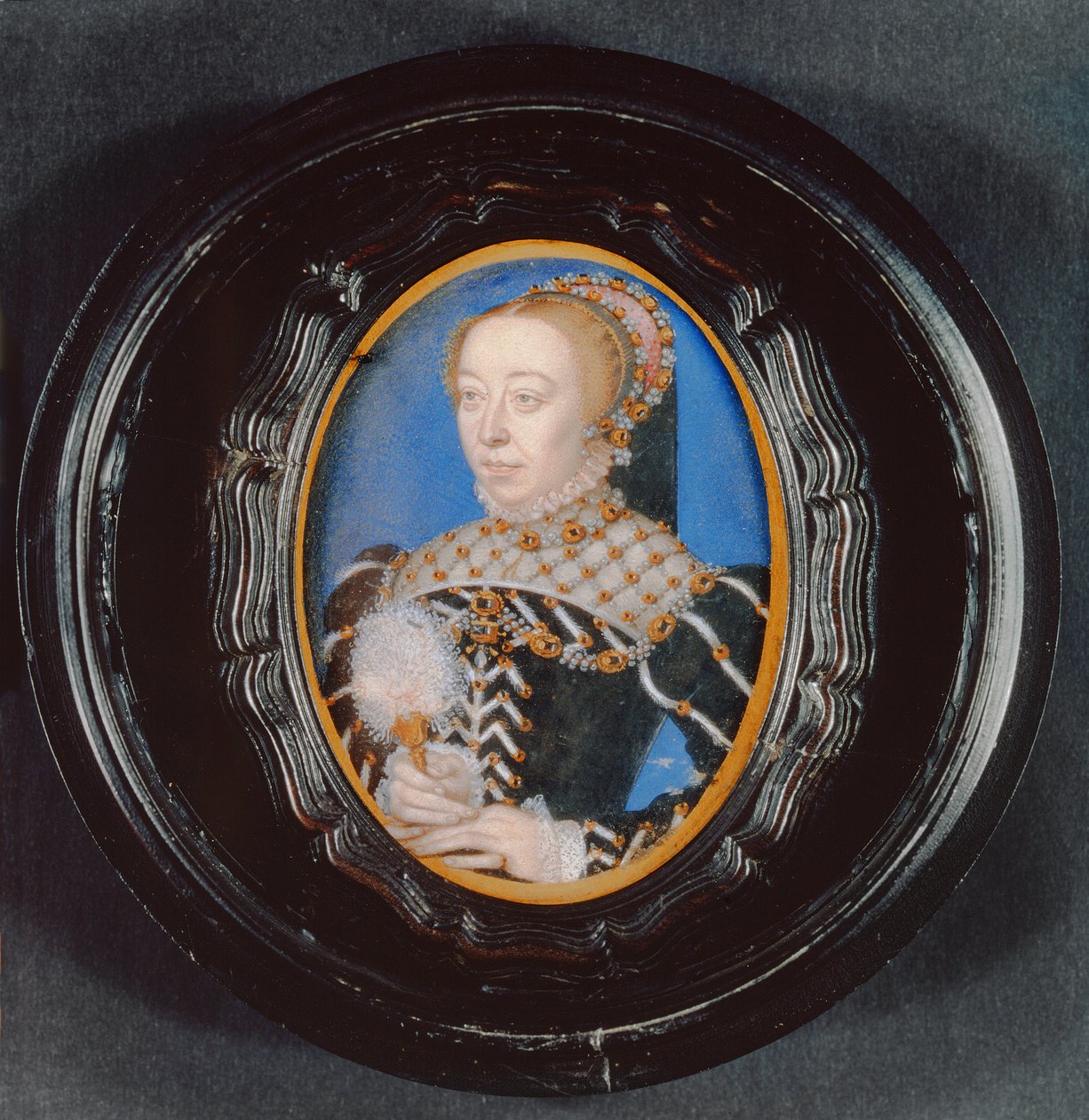 Miniatura Katarzyny Medycejskiej, ok.1555 (wc na welinie) autorstwa François Clouet