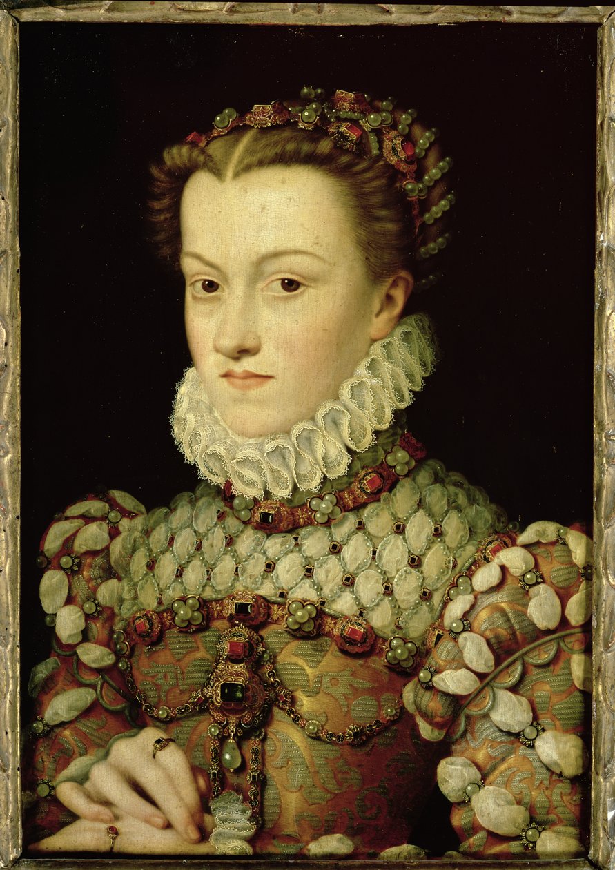 Portret Elżbiety Austriackiej (1554-92), królowej Francji, ok. 1570 autorstwa François Clouet