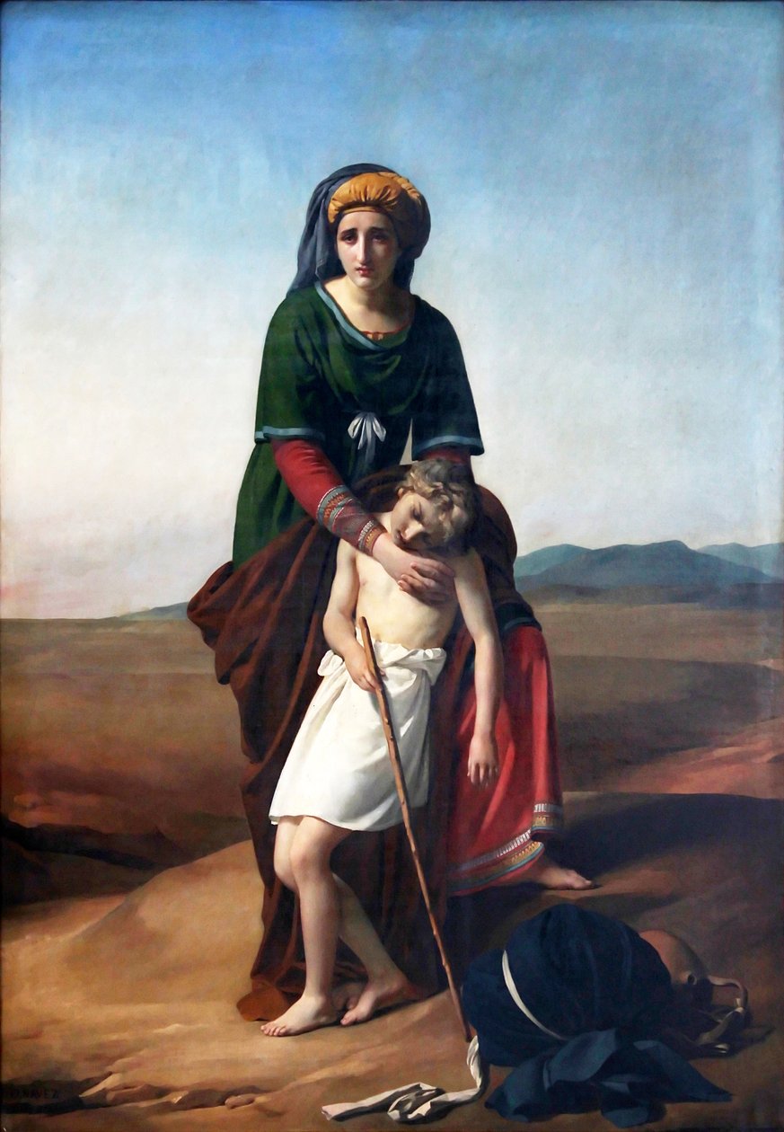 Hagar i Ismael na pustyni autorstwa François Joseph Navez
