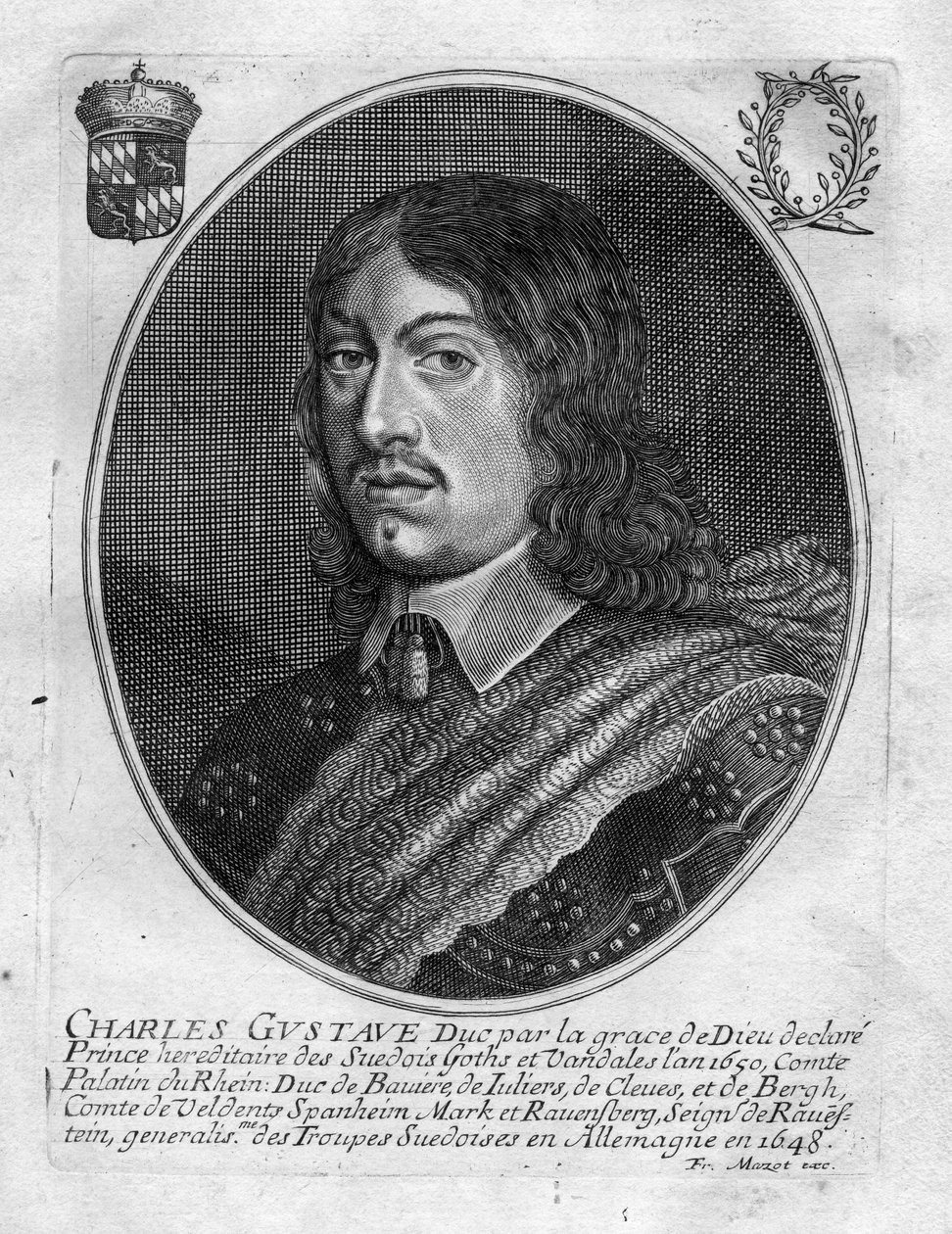 grawerowany portret autorstwa François Mazot
