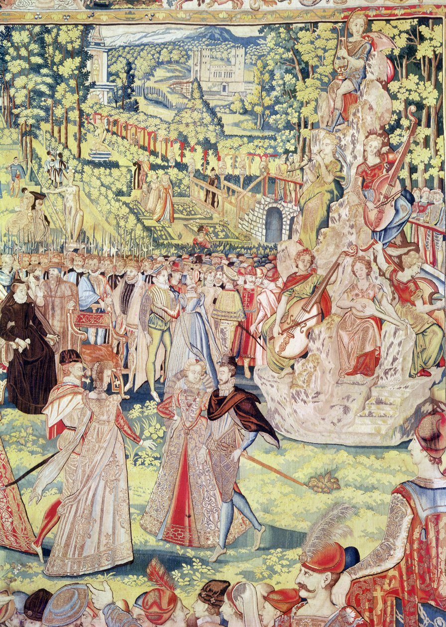 Festyn Dworski w Paryżu 1573 na cześć Ambasadorów Polskich w Obecności Katarzyny Medycejskiej i Henryka III (gobelin) autorstwa François Quesnel