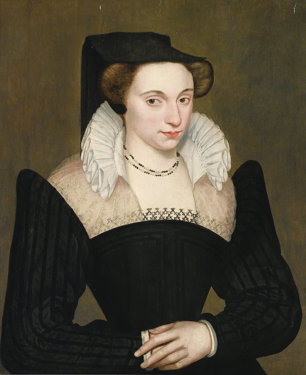 Portret damy w czarnej szacie autorstwa François Quesnel
