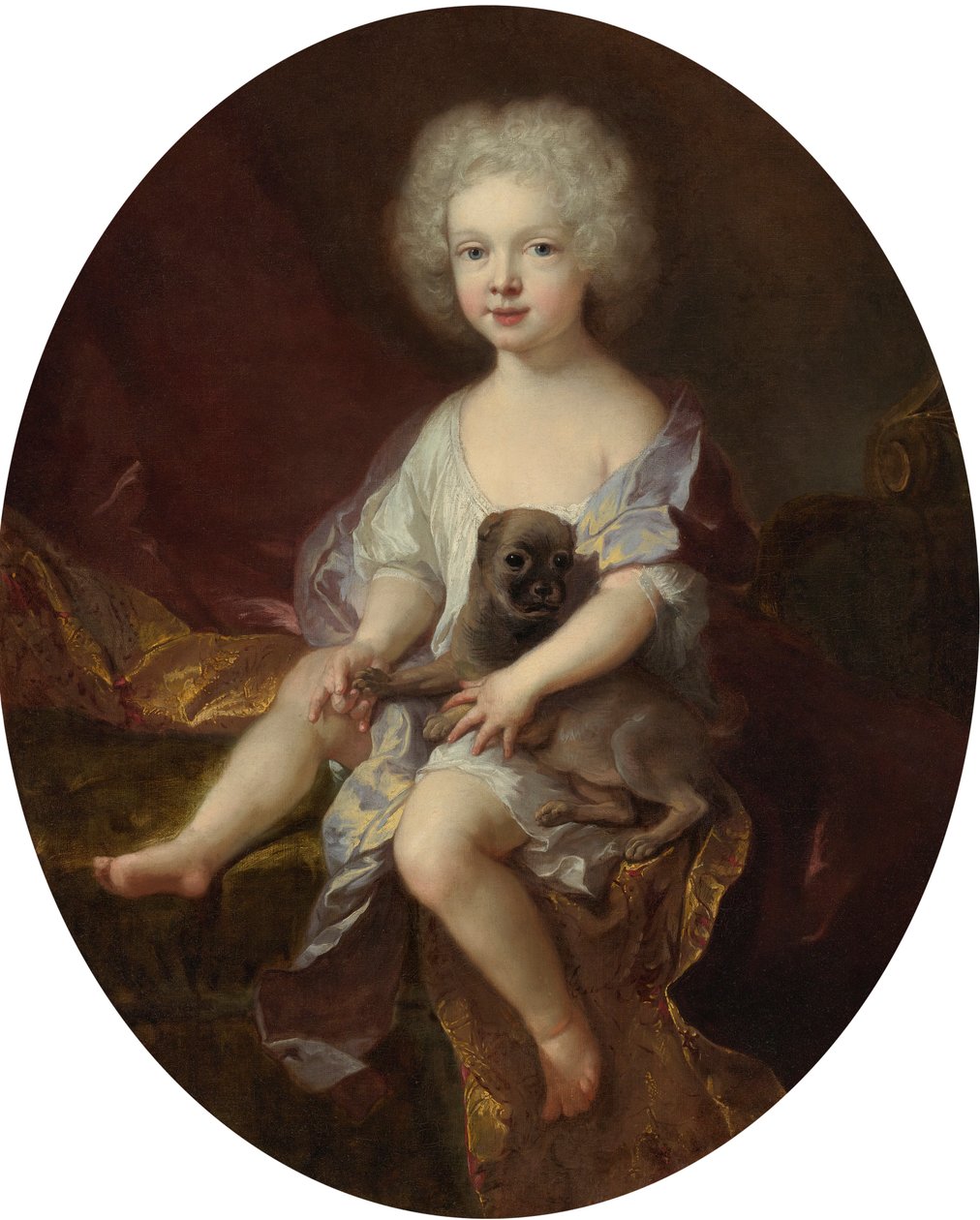 Portret chłopca z psem autorstwa Jean François de Troy