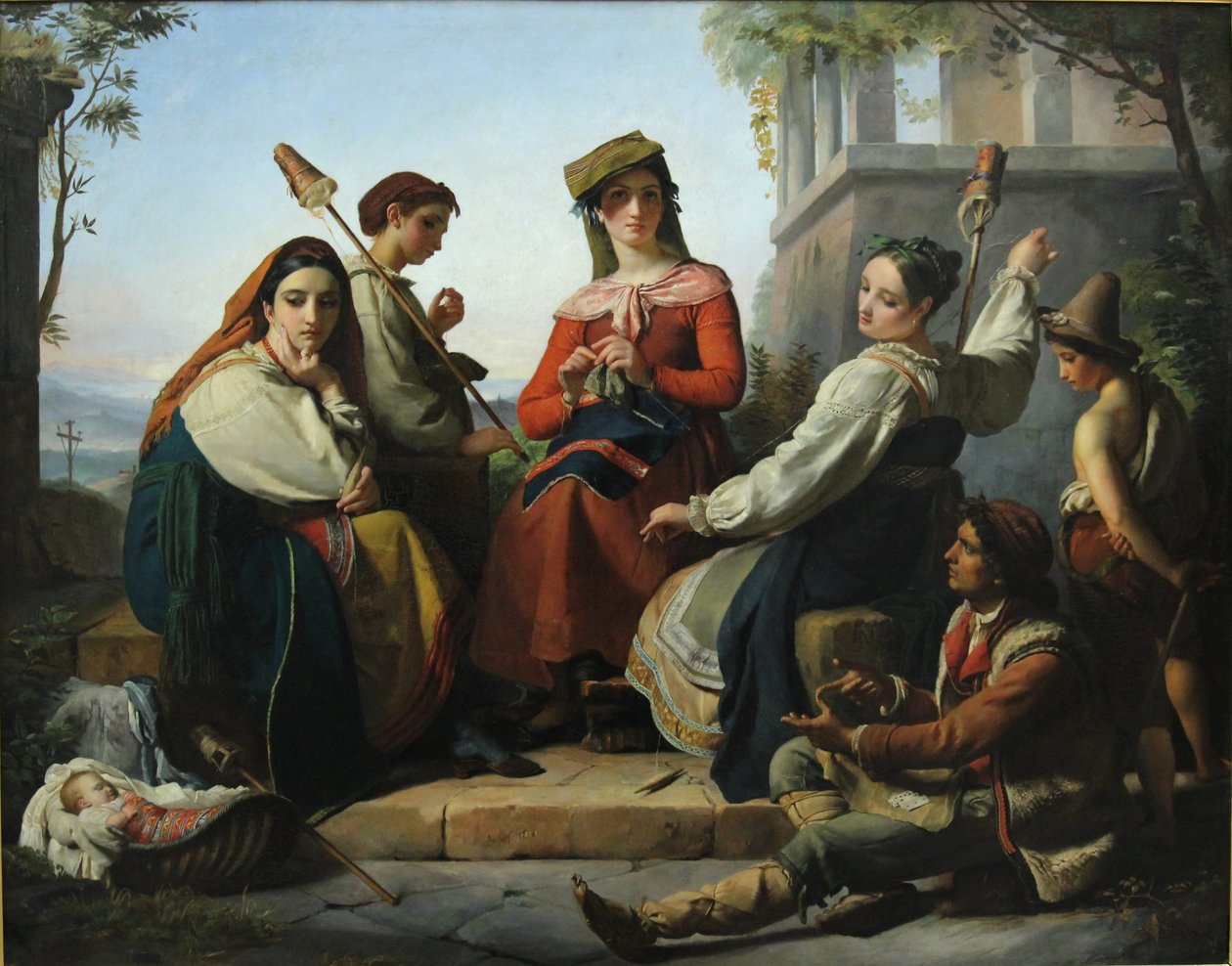 Przędzalnicy z Fondi autorstwa François Joseph Navez