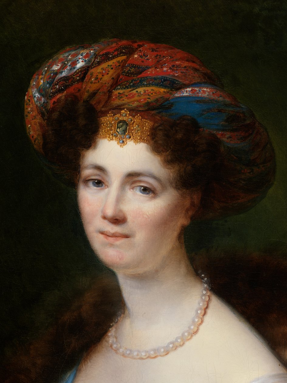 Fragment portretu Josephine Victoire Meslier-Duvey (olej na płótnie) autorstwa François Joseph Kinsoen