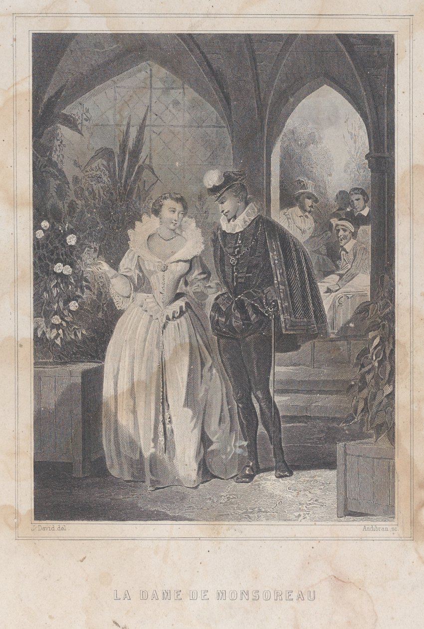 Pani Monsoreau La Dame de Monsoreau, 1830-65. autorstwa François Adolphe Bruneau Audibran