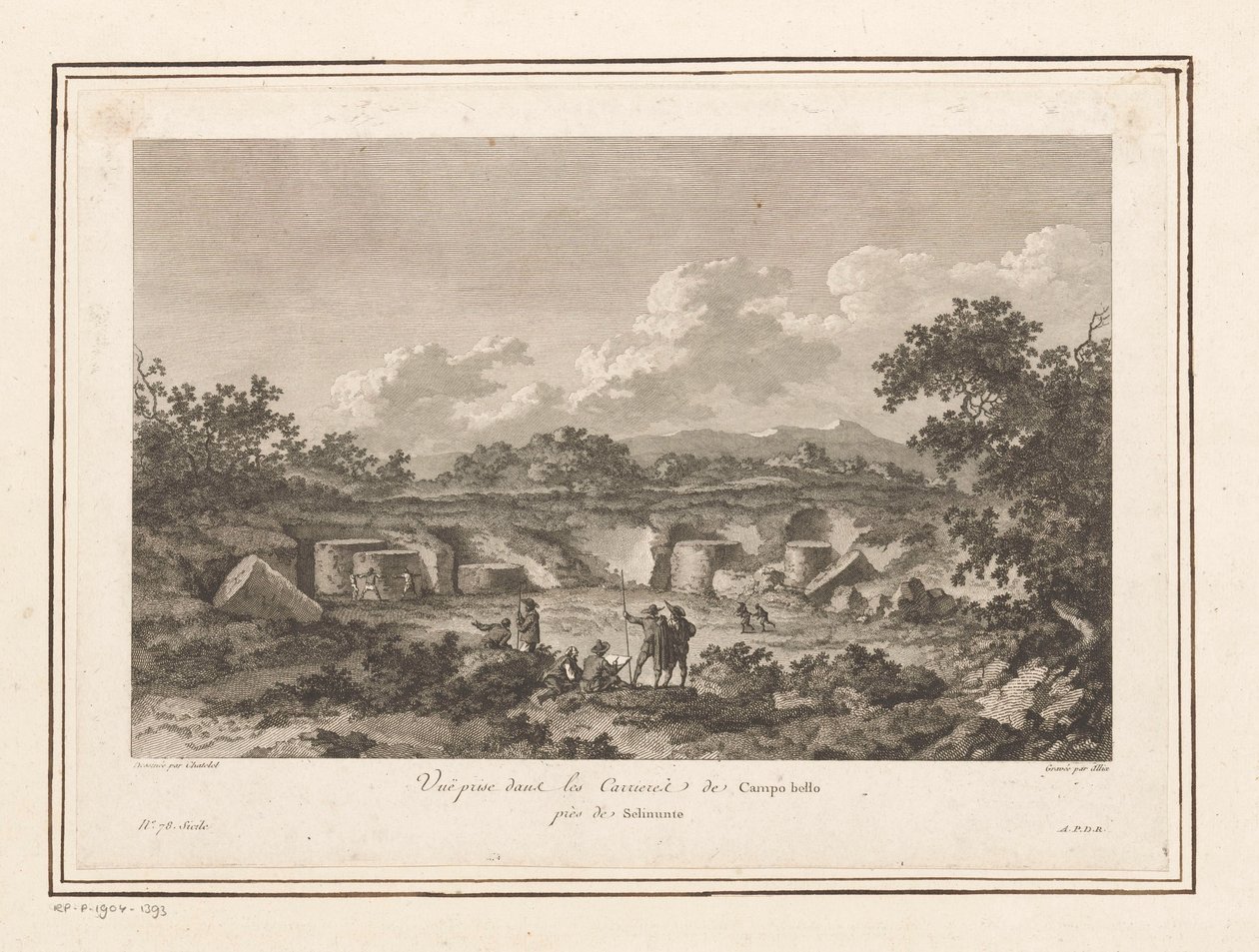Widok kamieniołomu w Campo Bello, Selinunte Vuë prize dans les Carrieres de Campo bello près de Selinunte (tytuł na przedmiocie) autorstwa François Allix