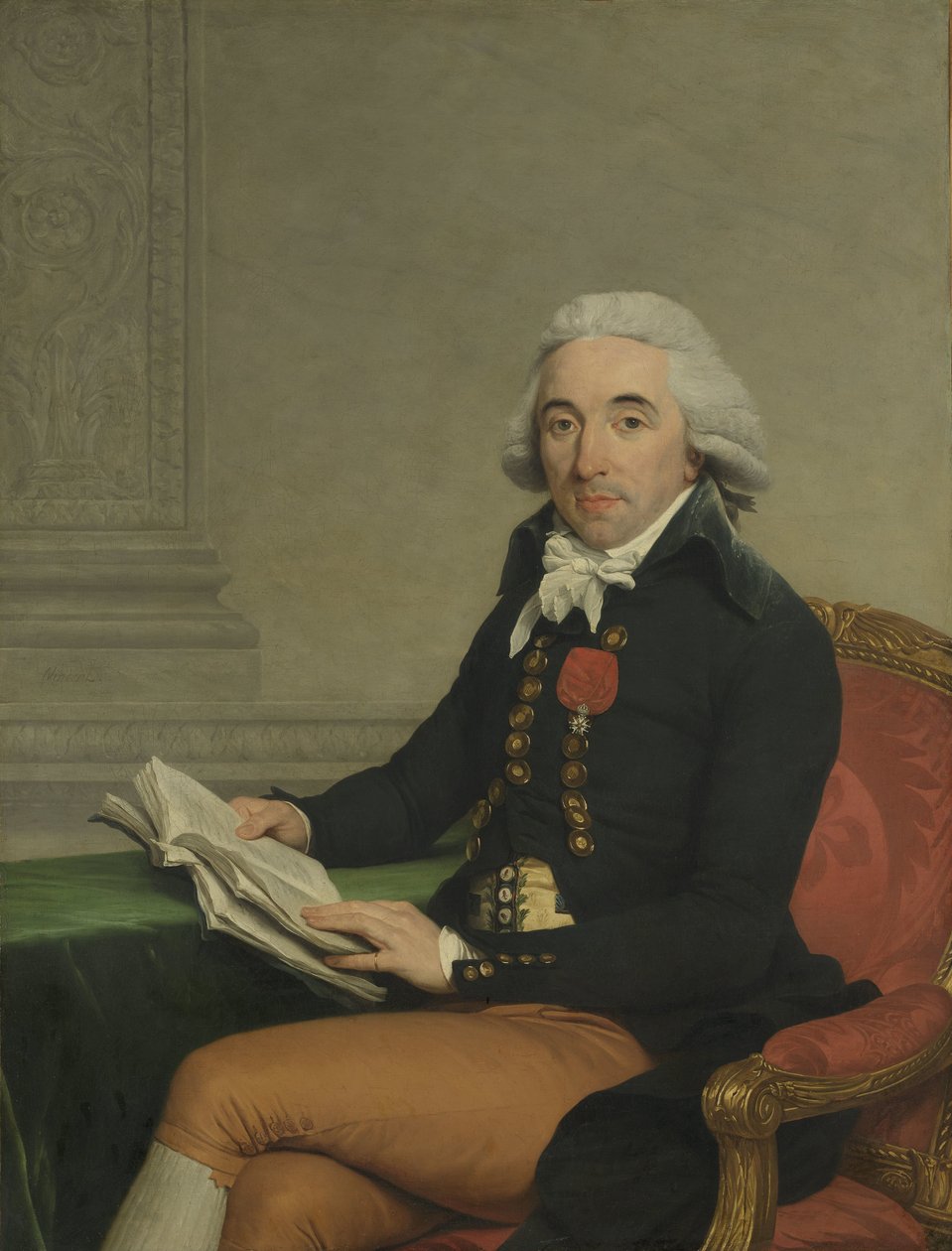 Portret mężczyzny Portret mężczyzny, prawdopodobnie Monsieur Baillon autorstwa François André Vincent