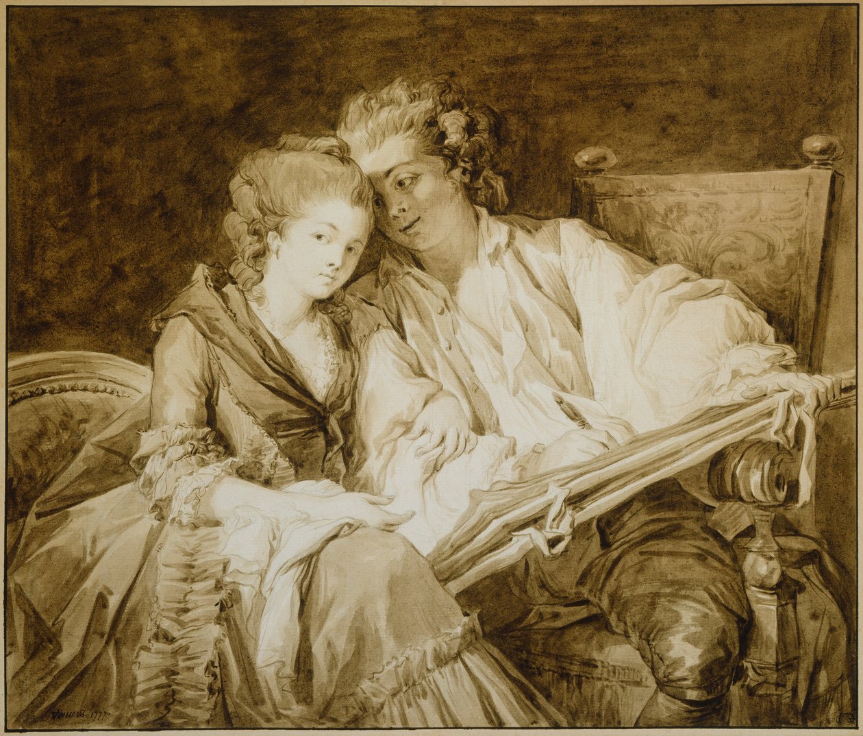 Lekcja rysunku autorstwa François André Vincent