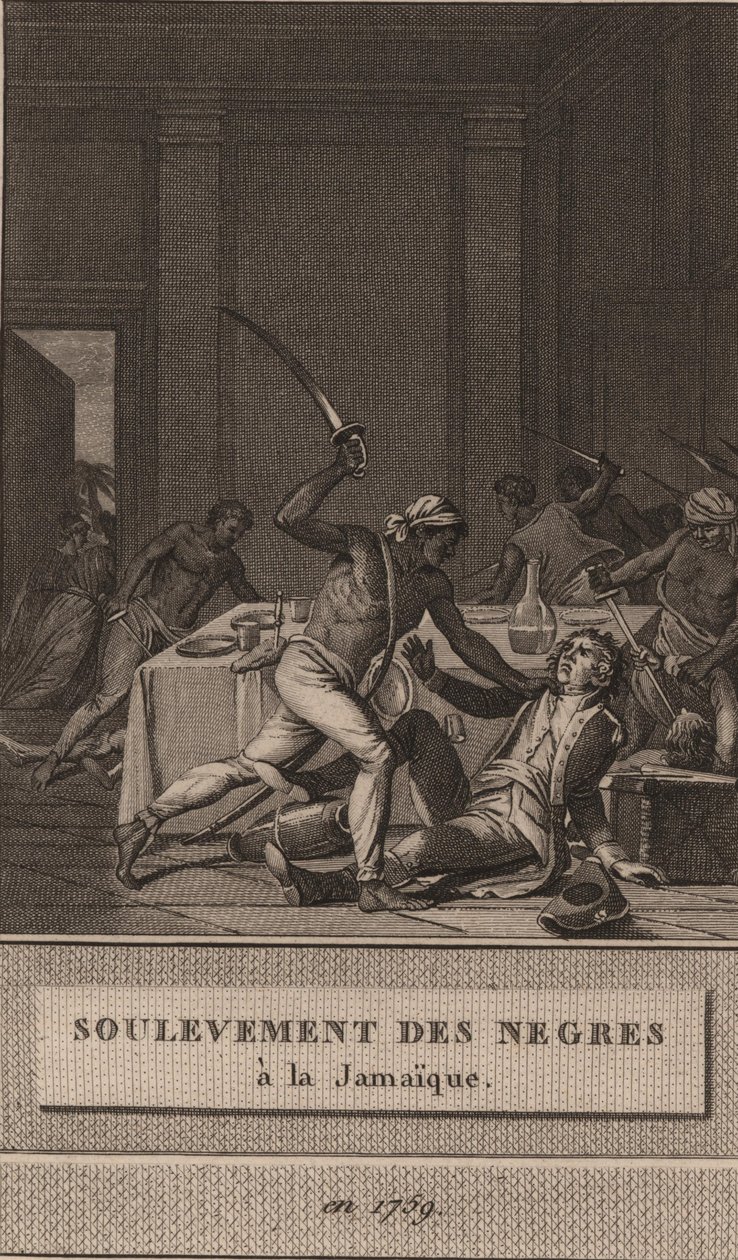 Powstanie czarnych niewolników na Jamajce w latach 1760, 1800. autorstwa François Anne David
