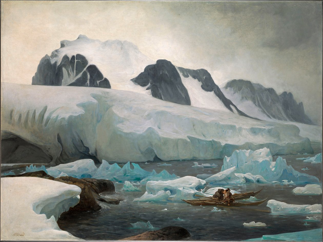 Kajaki eskimoskie, pocałunek, 1842. autorstwa François August Biard