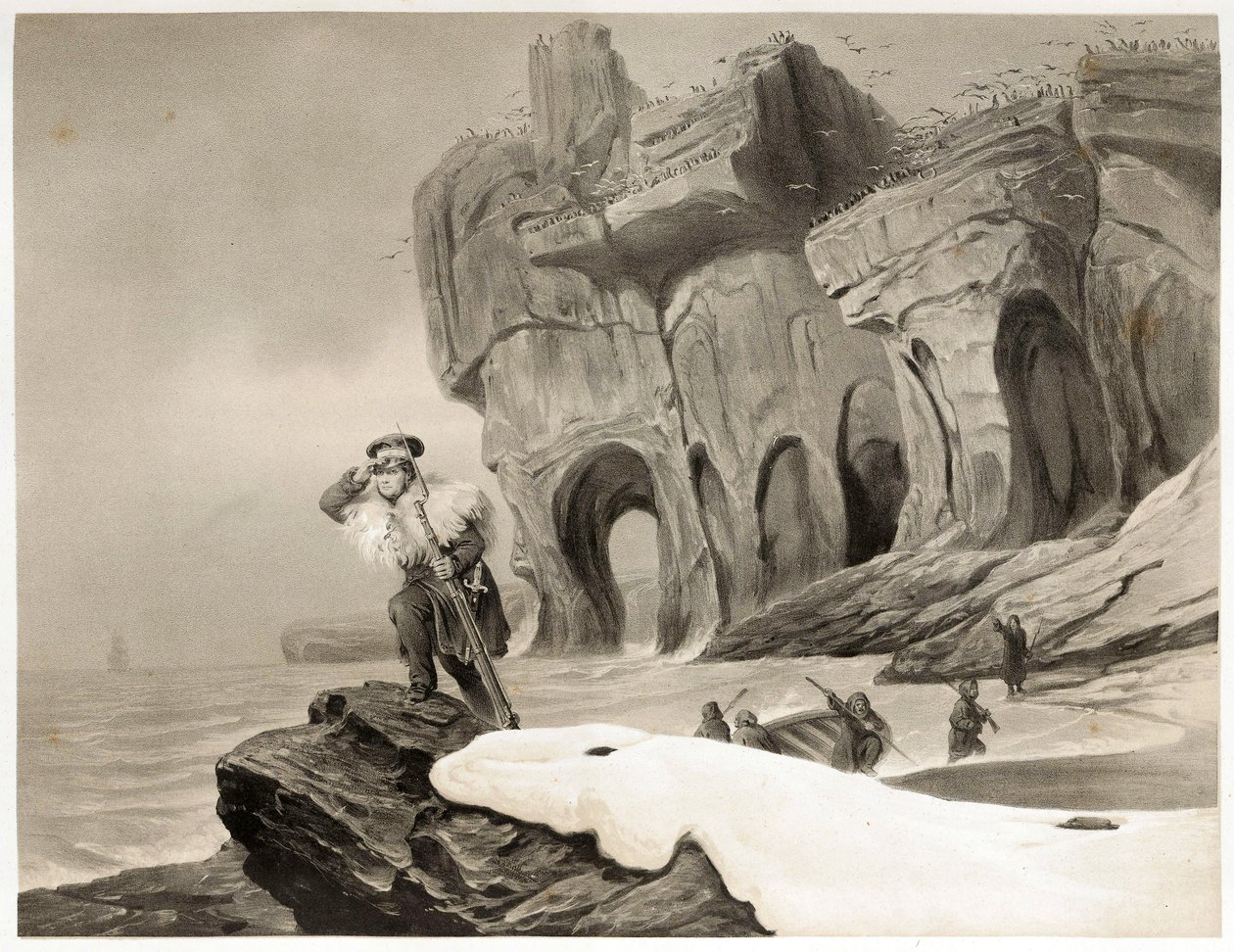 Bear Island z Travels in Scandinavia, Lapland, Spitsbergen and the Feroes, wyd. 1852 (grawerowanie) autorstwa François Auguste Biard