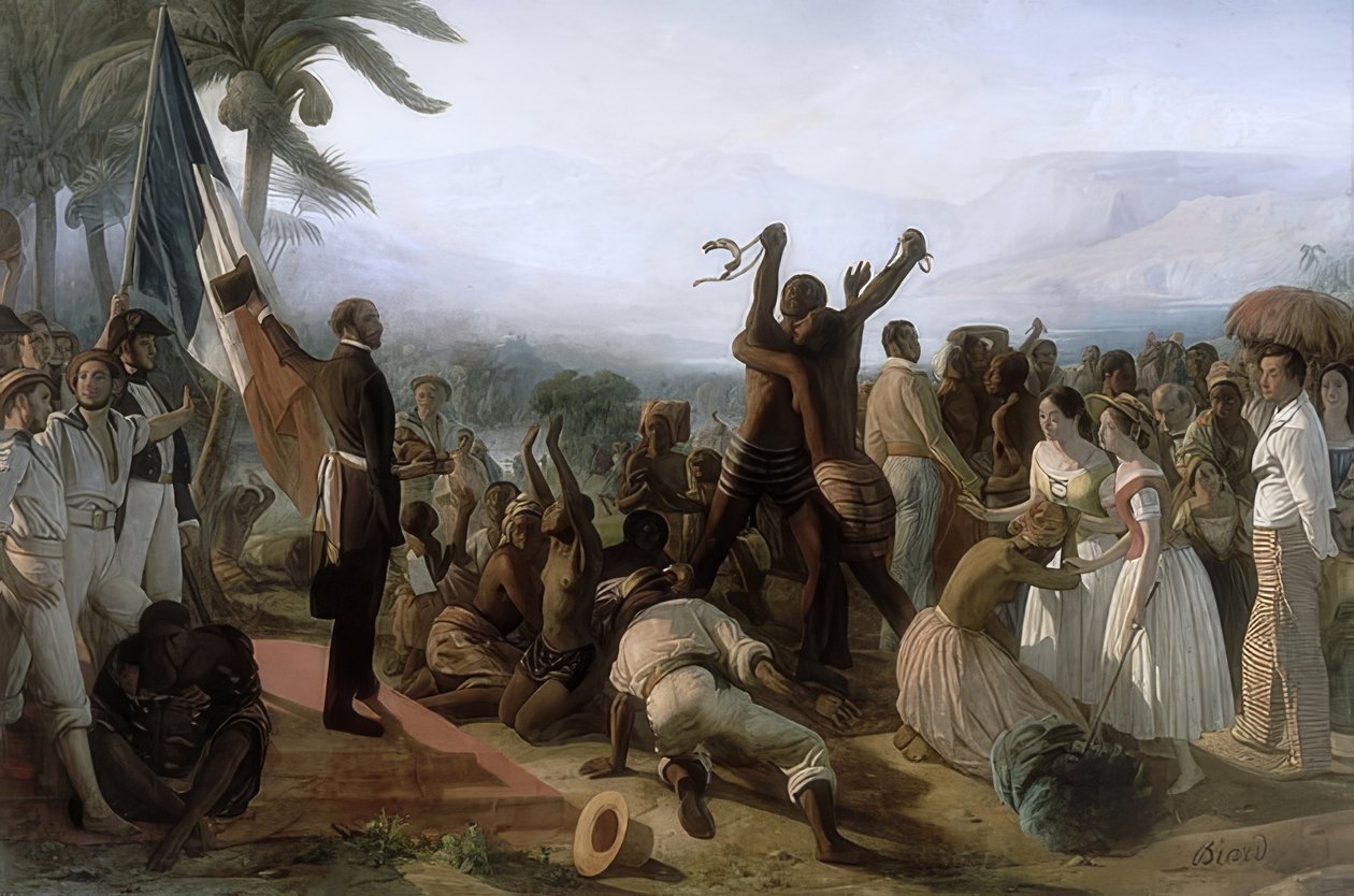 Proklamacja zniesienia niewolnictwa w koloniach francuskich z dnia 23 kwietnia 1848 r. 1848/49 autorstwa François Auguste Biard
