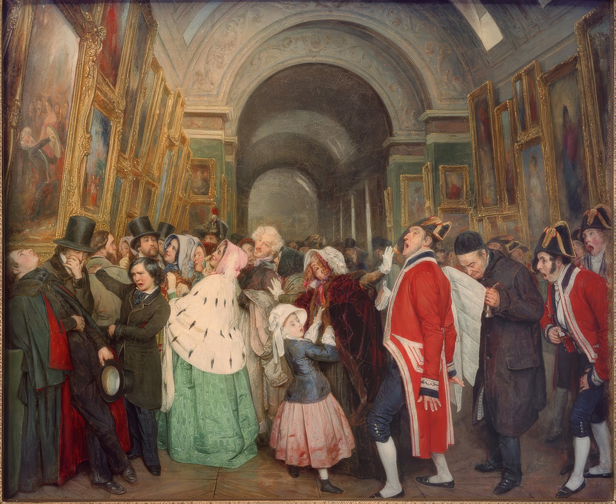Cztery godziny w Salonie. (Zamknięcie corocznego Salon de pein autorstwa François Auguste Biard