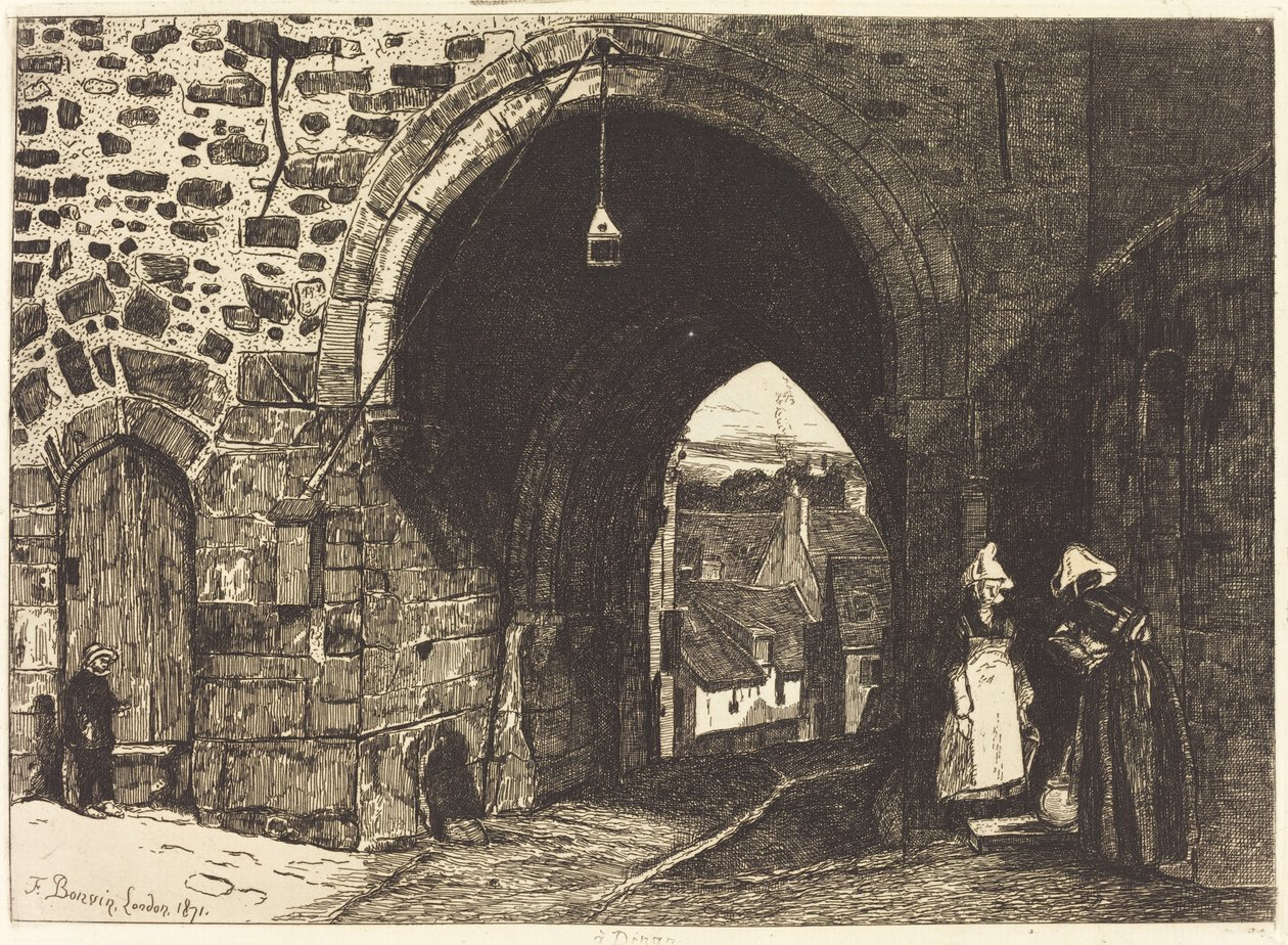 Porte de St Malo w Dinanie autorstwa François Bonvin