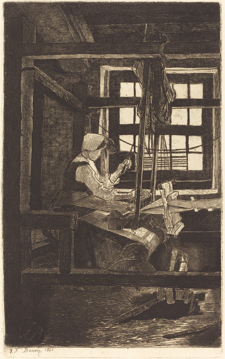Tkacz (La Tisserande) autorstwa François Bonvin