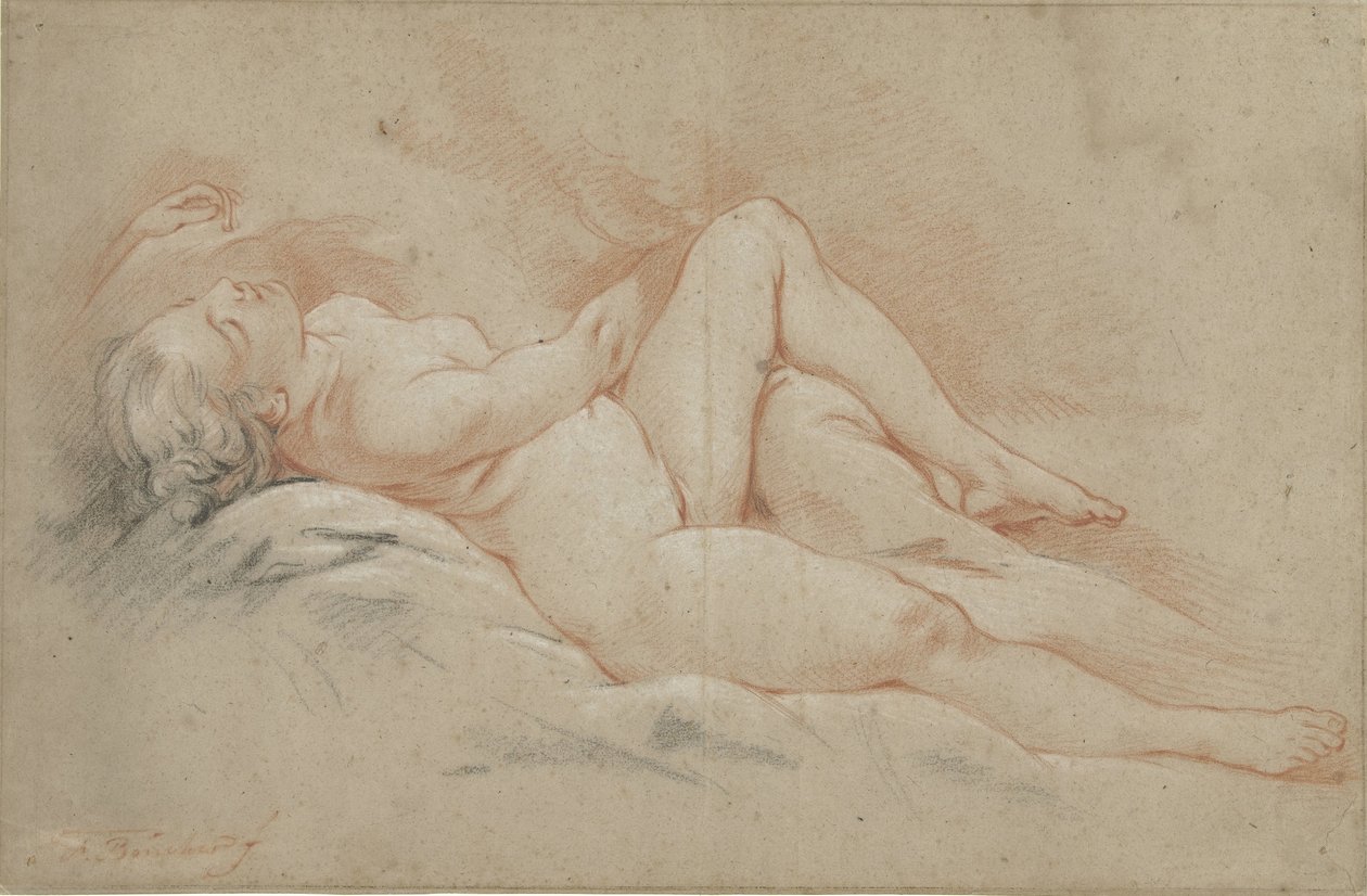 Półleżąca nagość kobieca autorstwa François Boucher