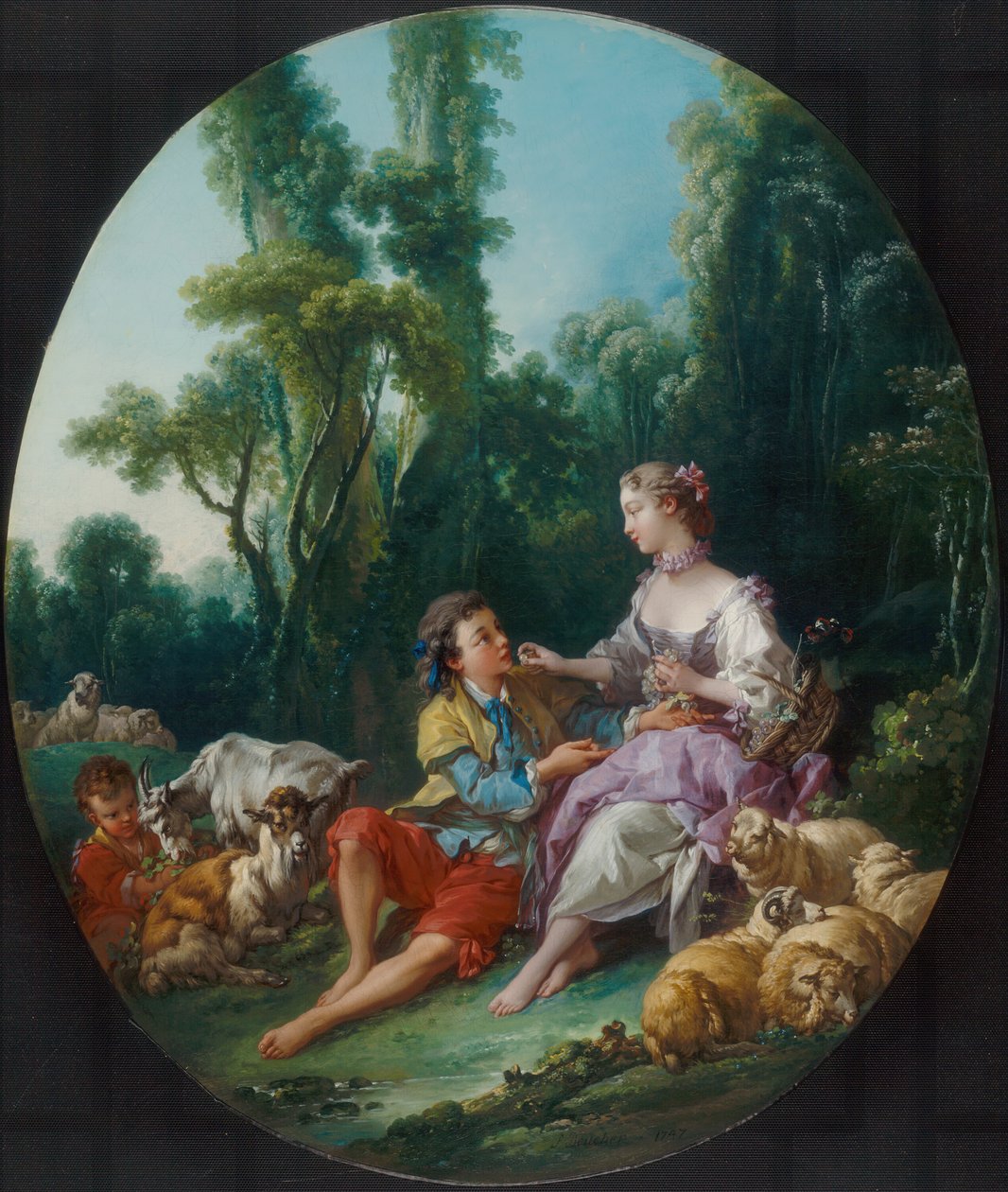 Czy myślą o winogronowym Pensent-ils au raisin, 1747. autorstwa François Boucher