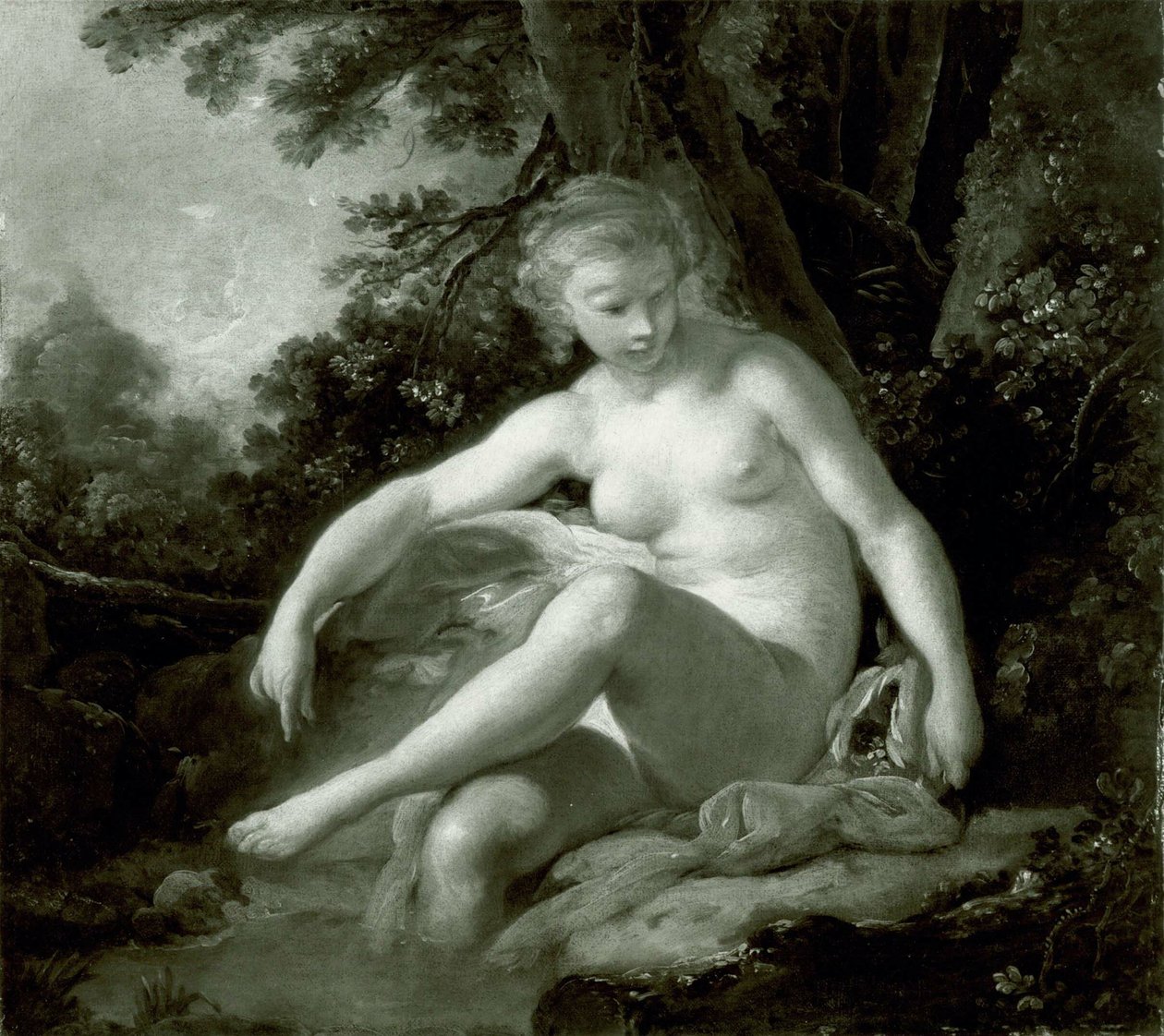 Kąpiąca się nimfa autorstwa François Boucher