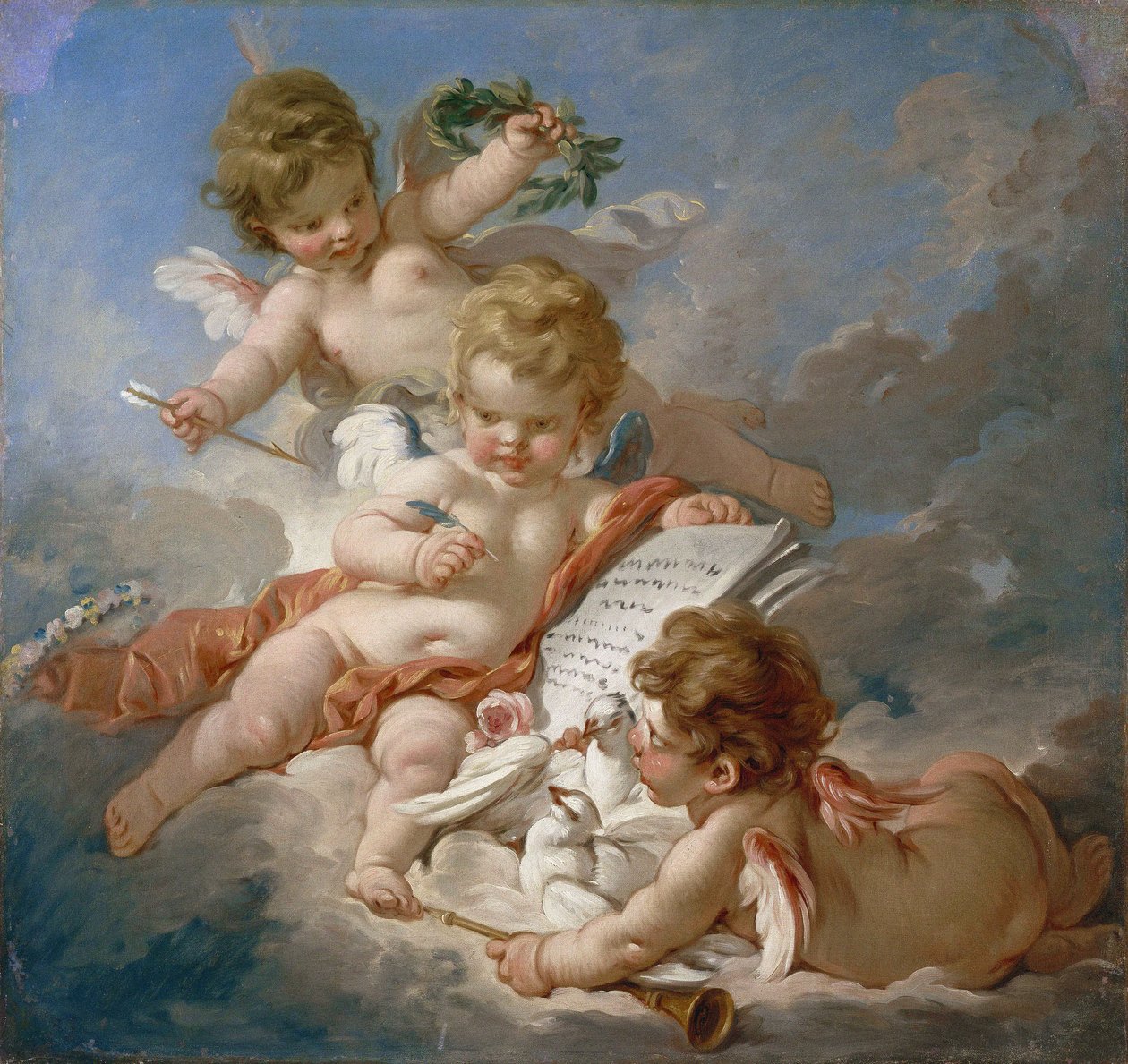 Boucher - Kupidyny. Alegoria poezji, lata sześćdziesiąte XVII wiekuFXD autorstwa François Boucher
