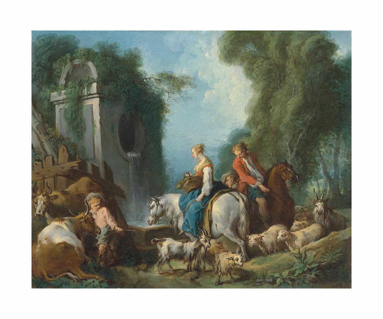 Boucher - Pastorał przy fontannie autorstwa François Boucher