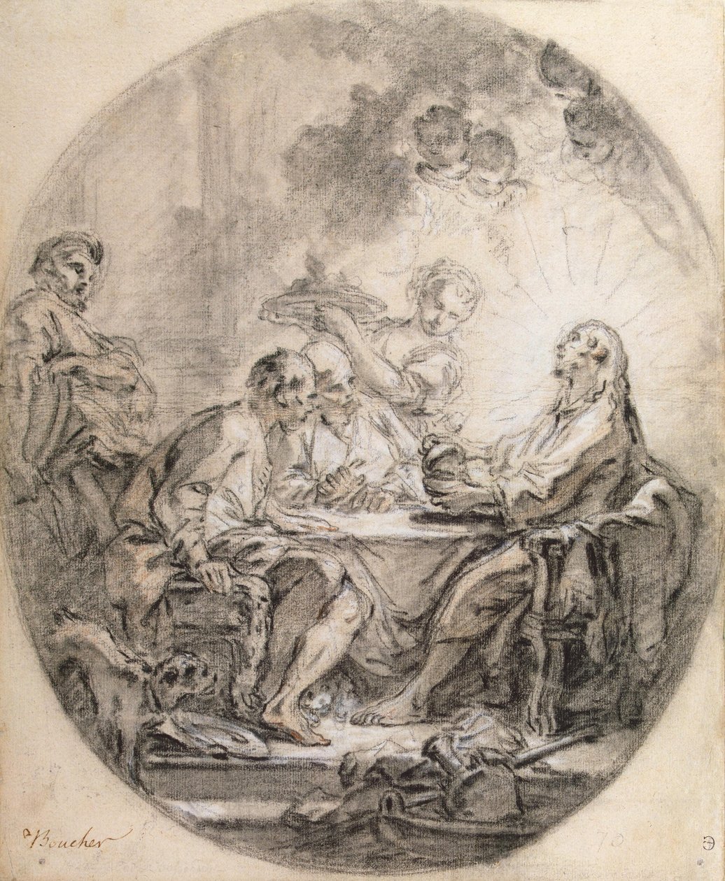 Boucher - Pielgrzymi w Emaus, lata 1750-1760 autorstwa François Boucher