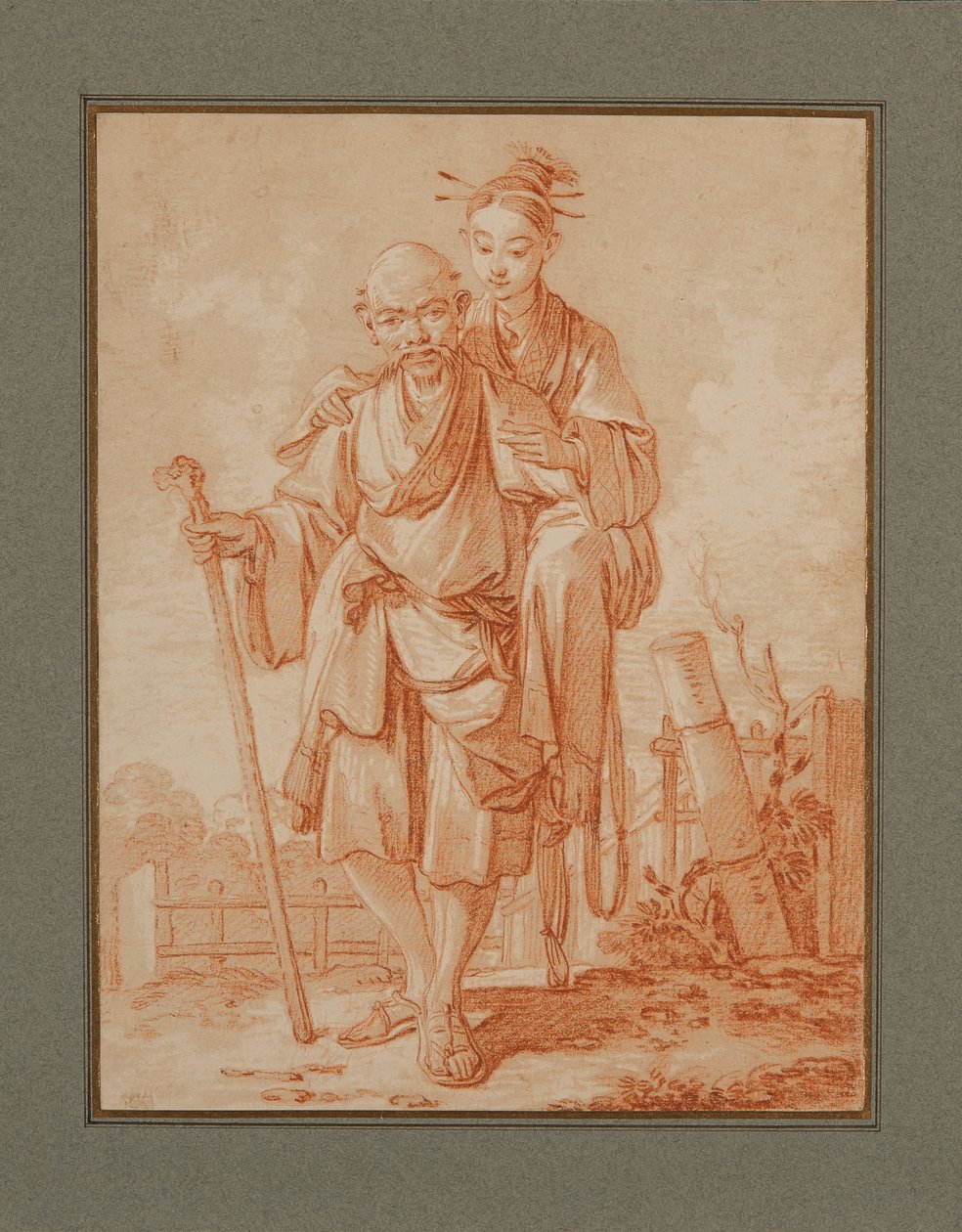 Chińska para w krajobrazie autorstwa François Boucher