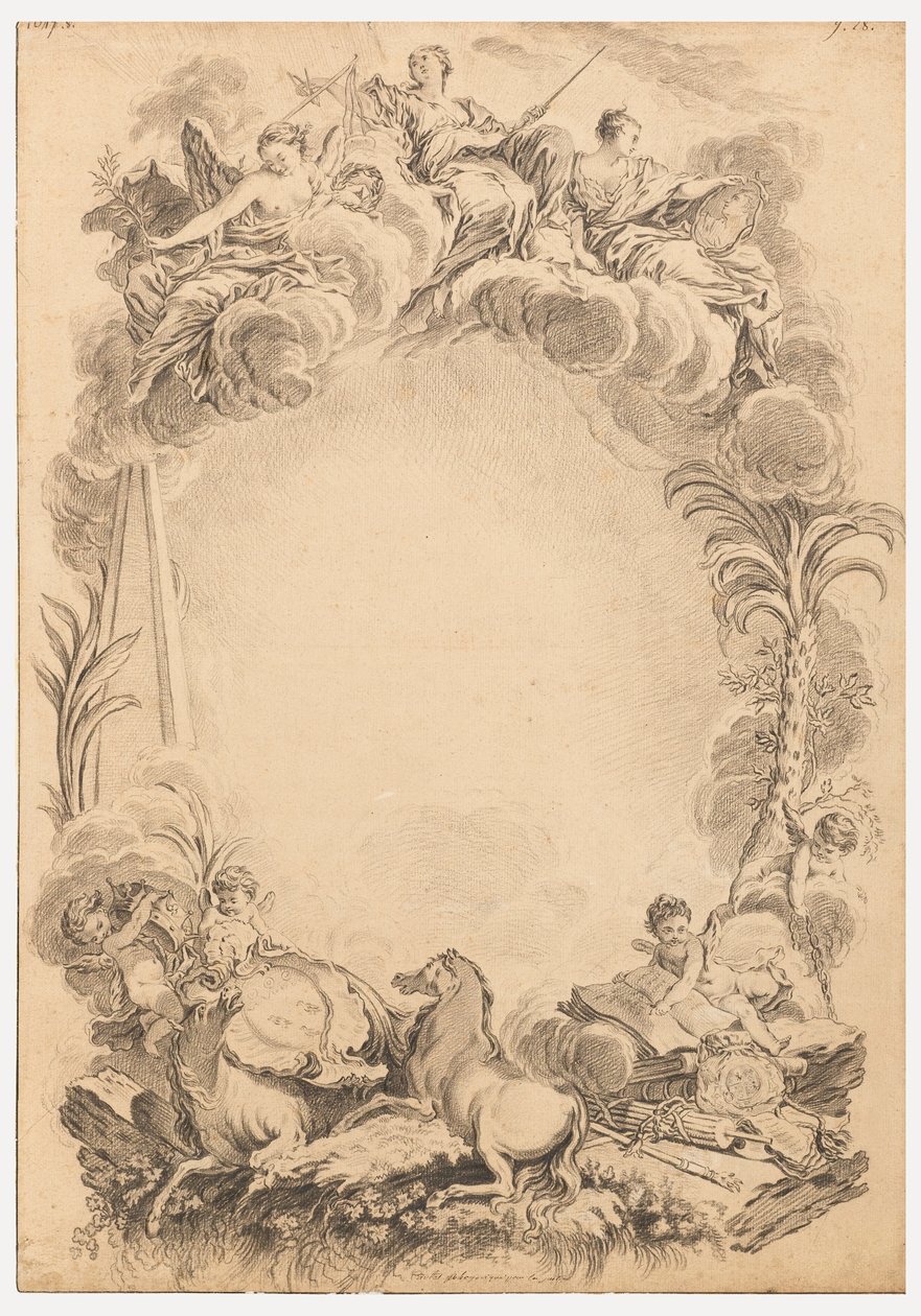 Projekt rozety na cześć Williama Earla Cowpera (ok. 1665-1723) autorstwa François Boucher