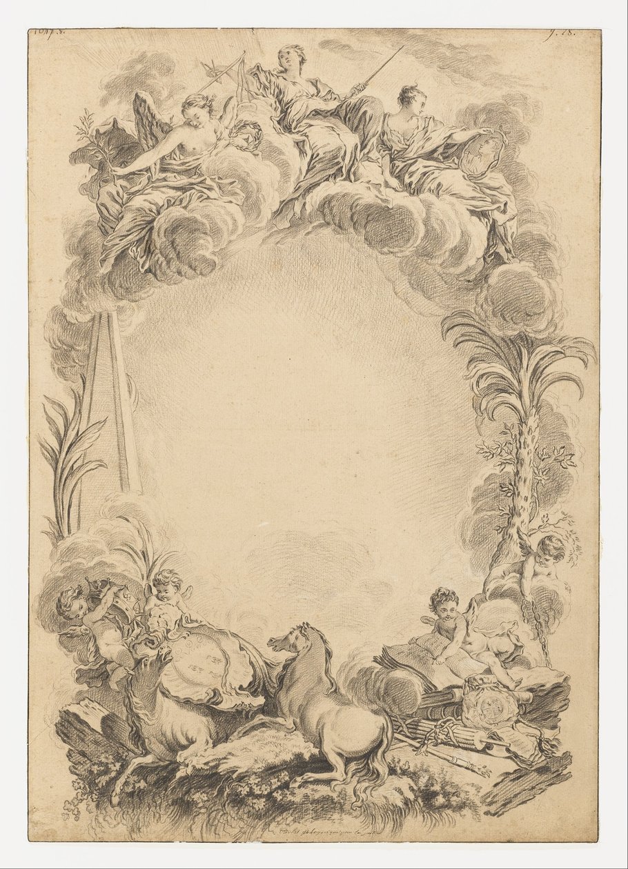 Projekt rozety na cześć Williama Earla Cowpera (ok. 1665-1723) autorstwa François Boucher