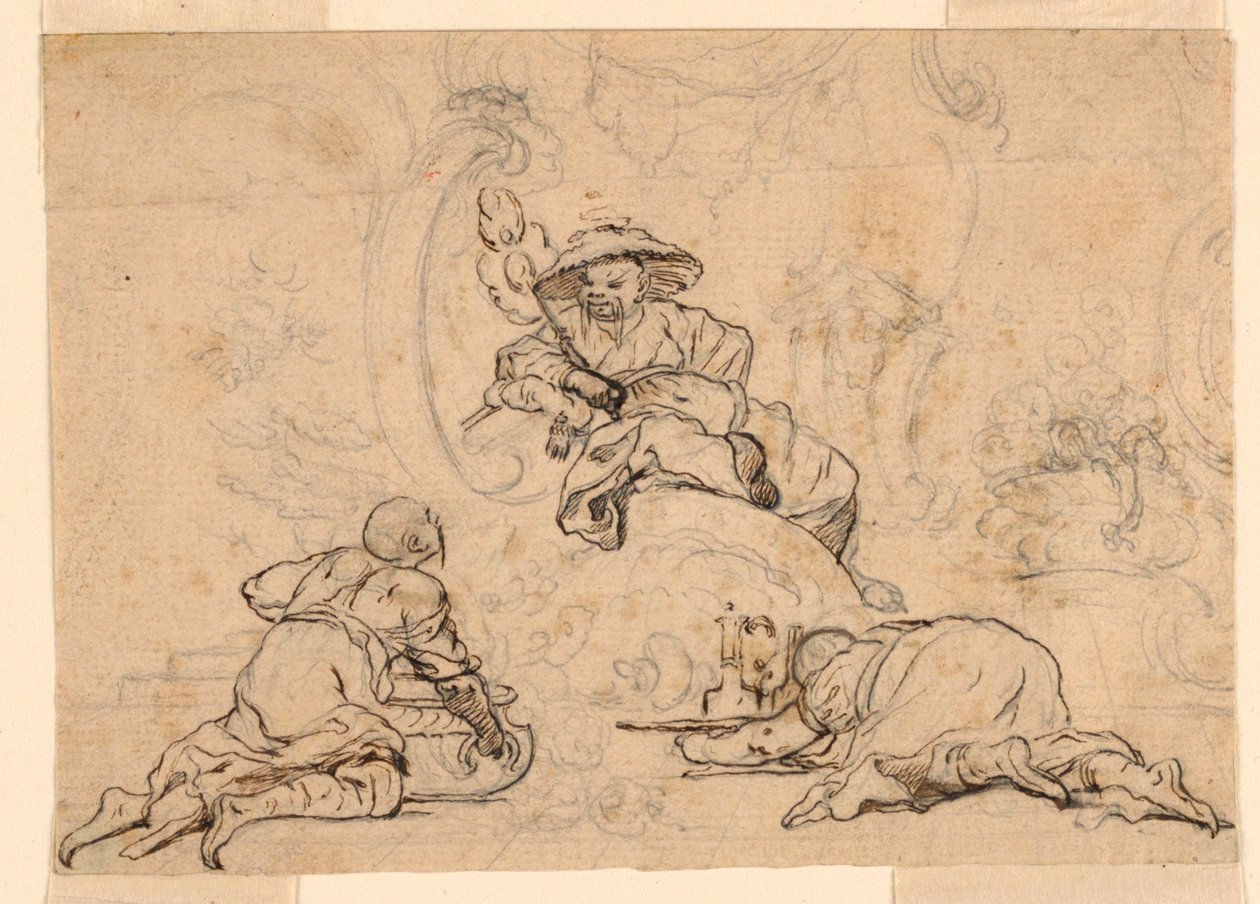 Wzory dla ozdoby Chinoiserie autorstwa François Boucher