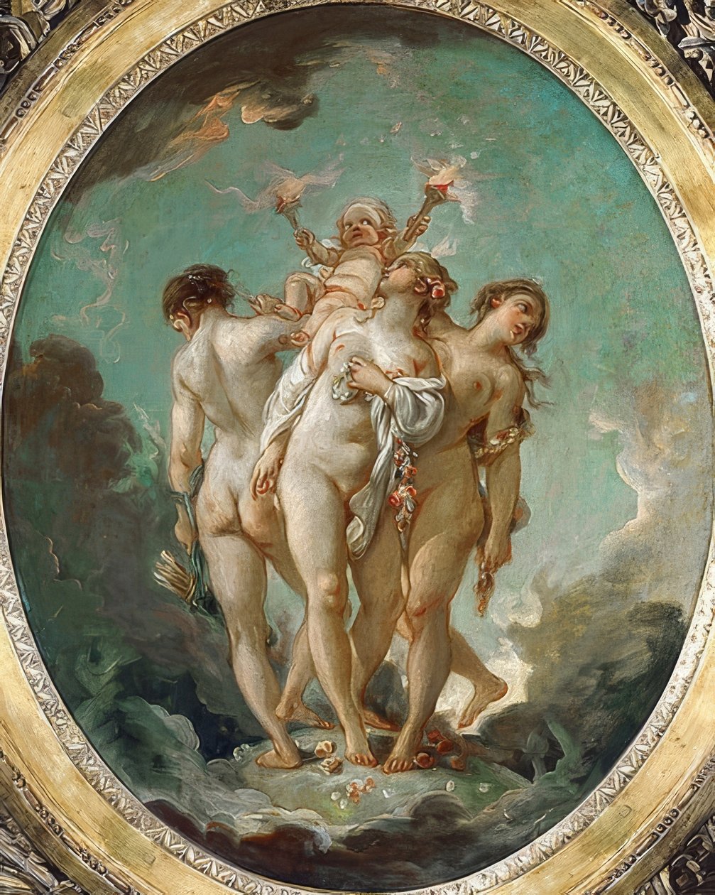 Die drei Grazien mit Amor (Les Trois Graces) autorstwa François Boucher