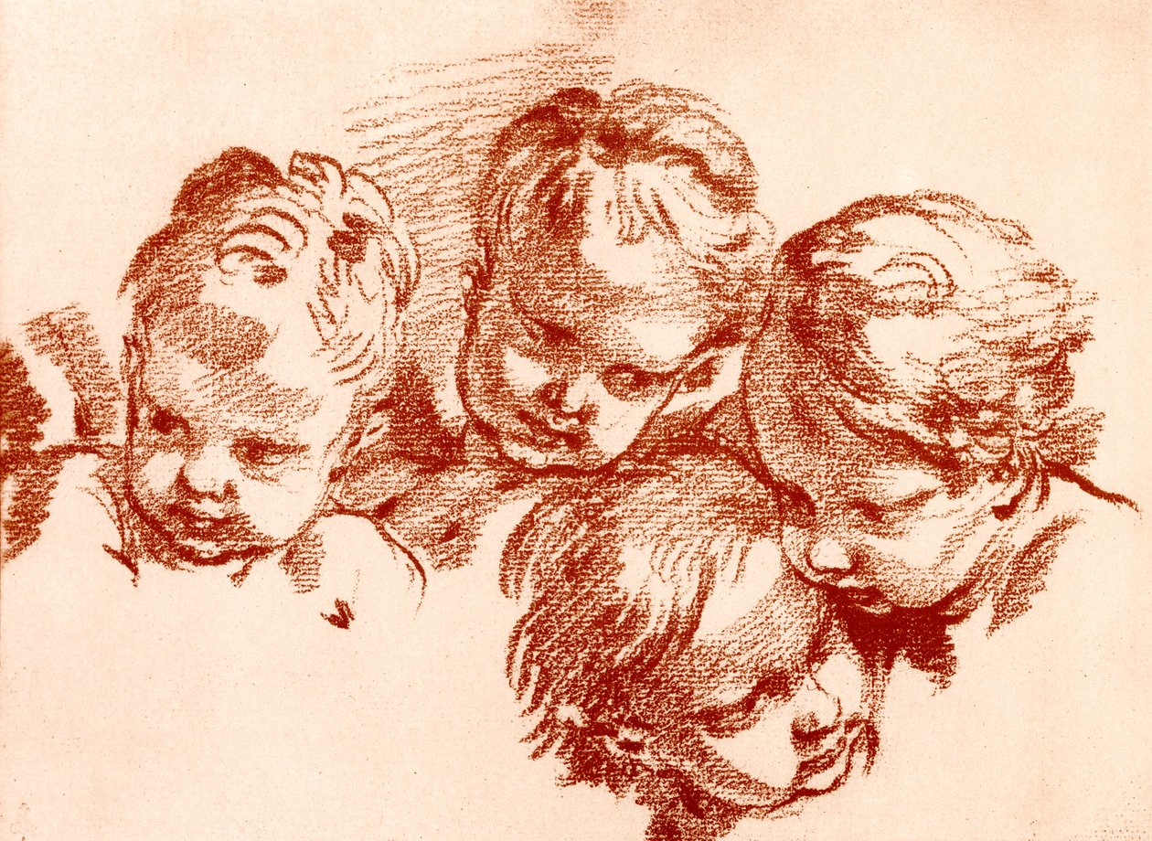 Cztery badania głów dzieci autorstwa François Boucher