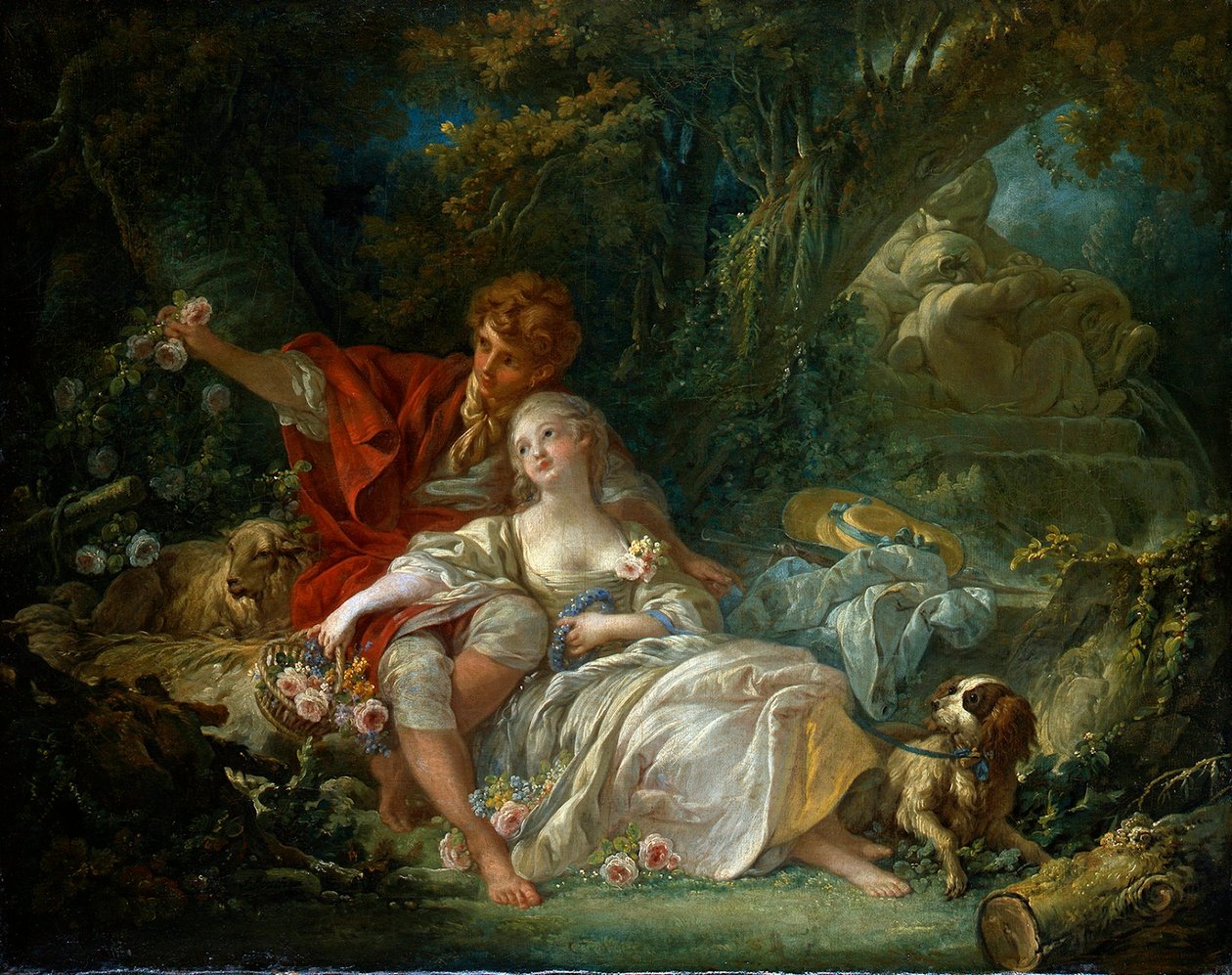 Niemiecki: Pasterz i pasterka pasterska autorstwa François Boucher