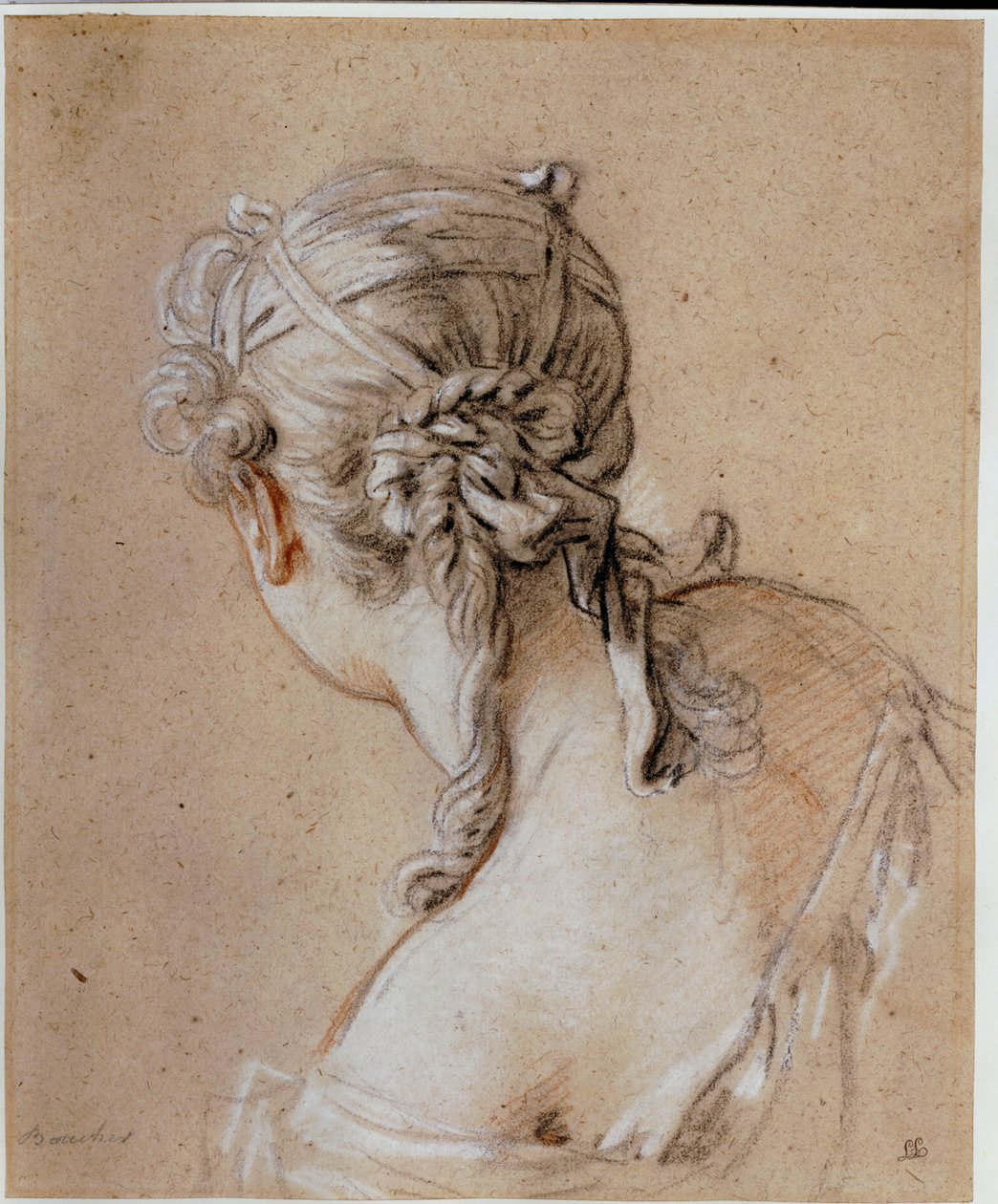 Głowa kobiety z tyłu, ok. 1740 autorstwa François Boucher