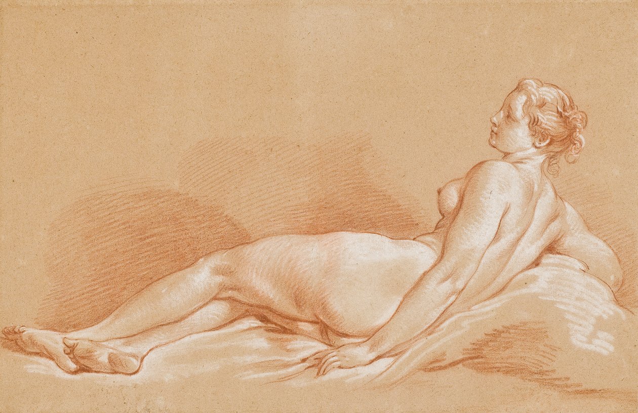 młoda kobieta w pozycji leżącej autorstwa François Boucher
