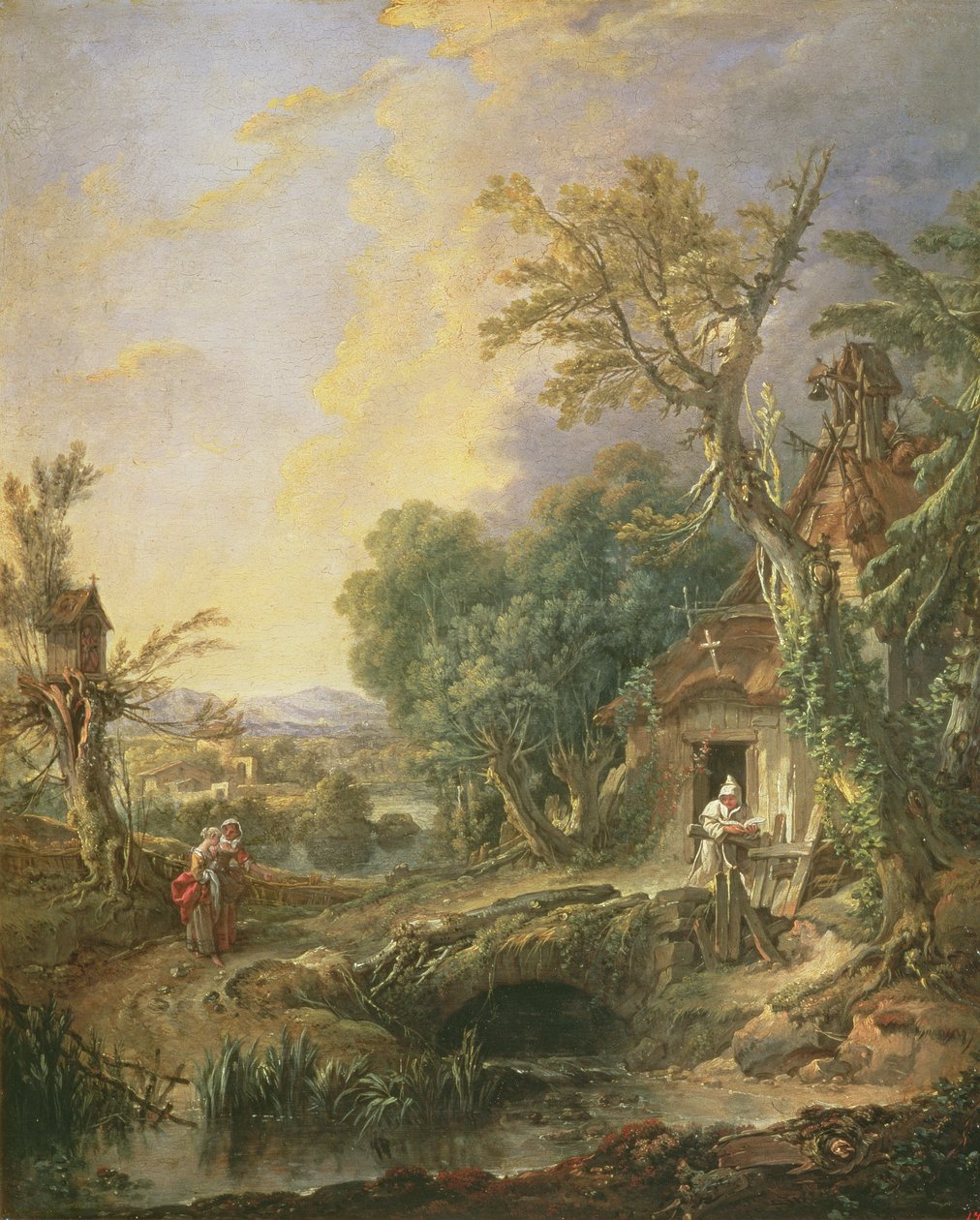 Pejzaż z pustelnikiem, 1742 autorstwa François Boucher