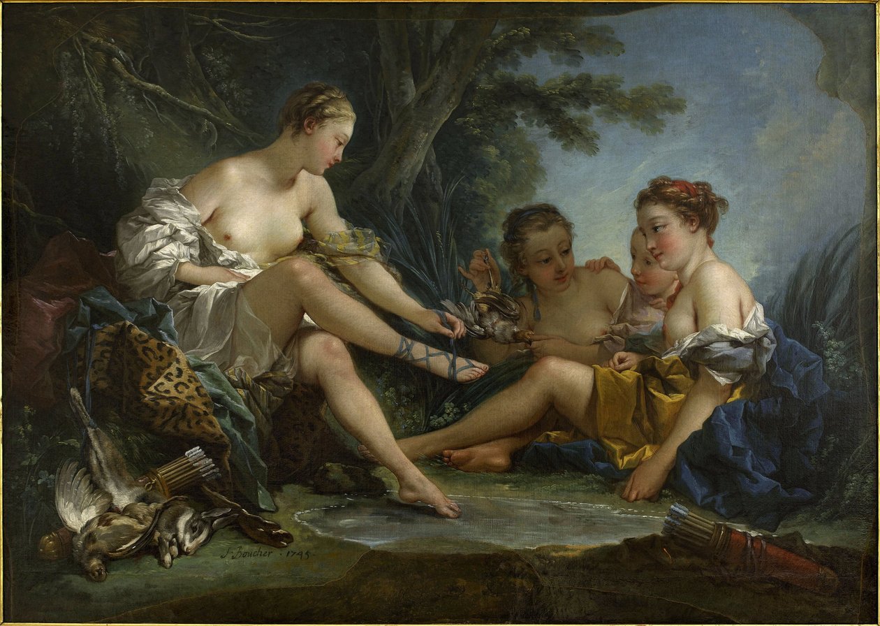 Le Repos des nymphes au retour de la chasse, znany również jako Le Retour de chasse de Diane autorstwa François Boucher