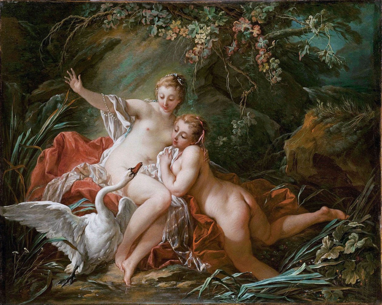 Leda i łabędź autorstwa François Boucher