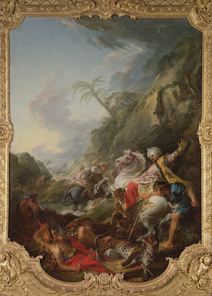 Polowanie na lamparta, 1736 autorstwa François Boucher