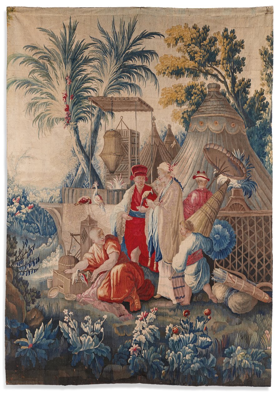 Gobelin Ludwika XVI „aux Chinoiserie”, Aubusson, kon. ćw. XVIII w. autorstwa François Boucher