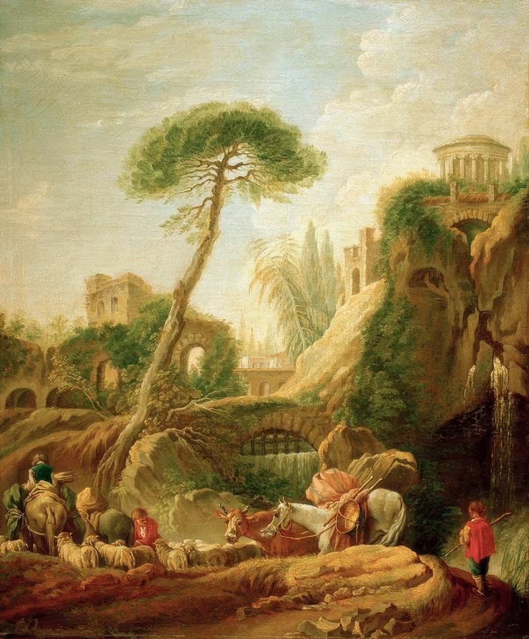 Fantastyczny krajobraz w pobliżu Tivoli autorstwa François Boucher