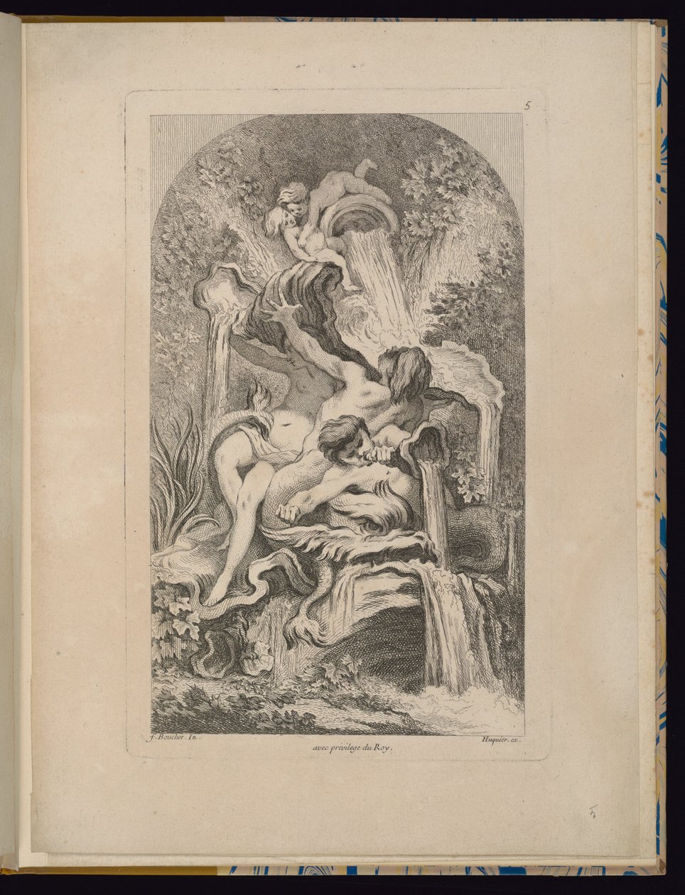 Tablica 5, Receuil de Fontaines (Zbiór Fontann) autorstwa François Boucher