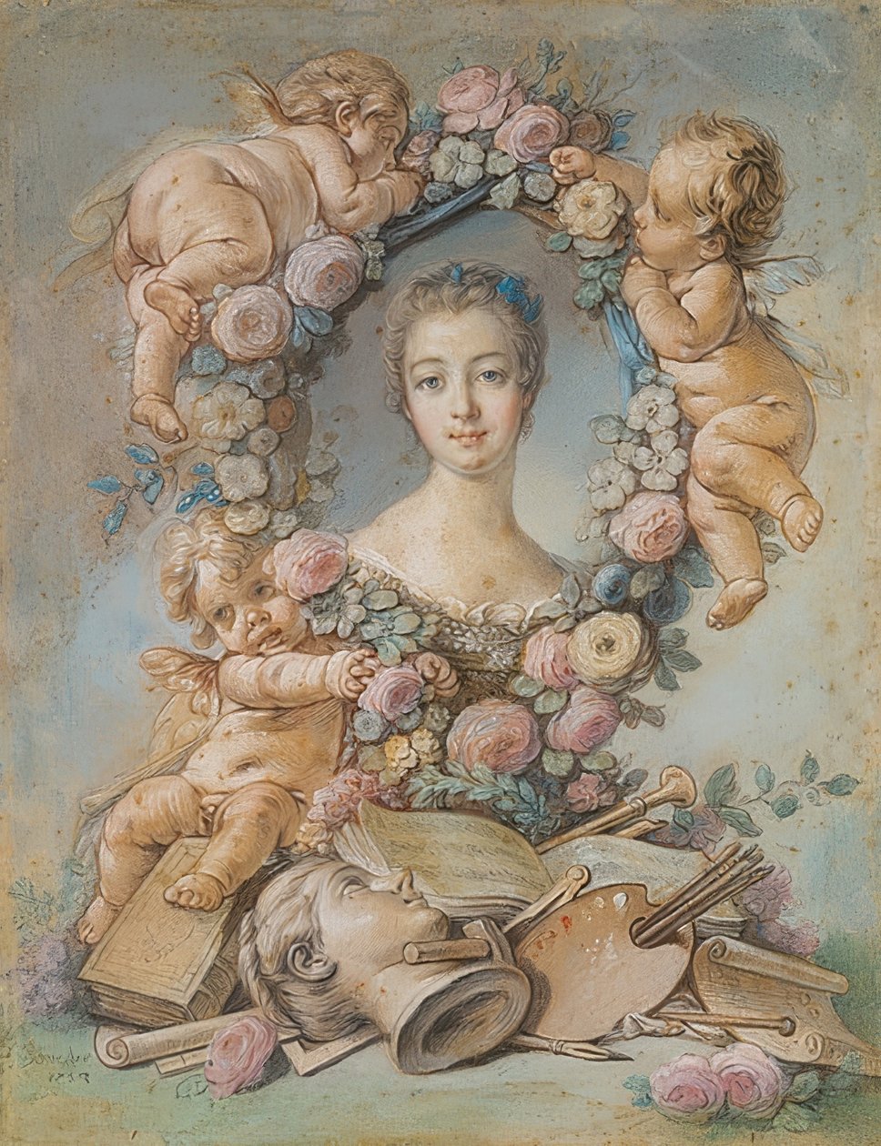 Portret markizy de Pompadour (1721-1764). 1754 autorstwa François Boucher