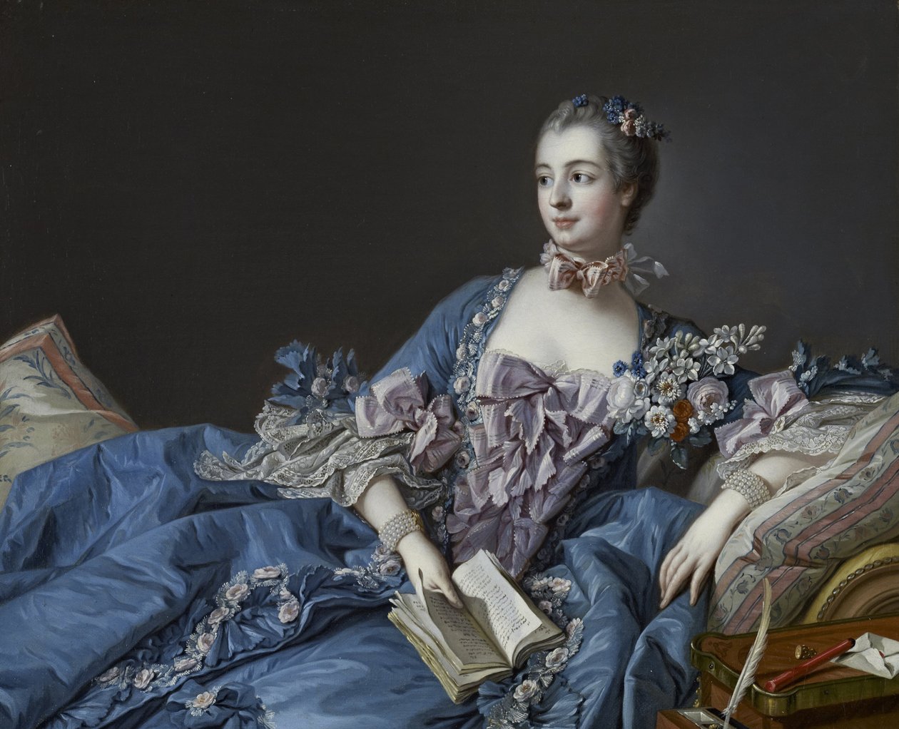 Portret markizy de Pompadour 1721-1764, ok. 1758 autorstwa François Boucher