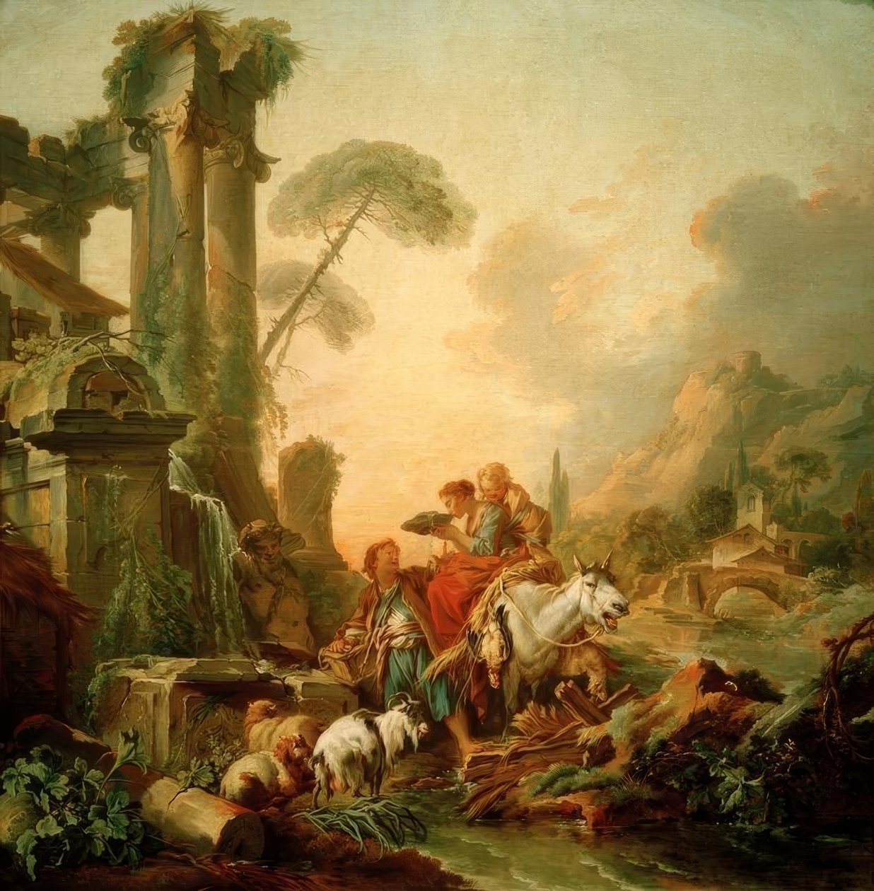 Odpocznij przy fontannie autorstwa François Boucher